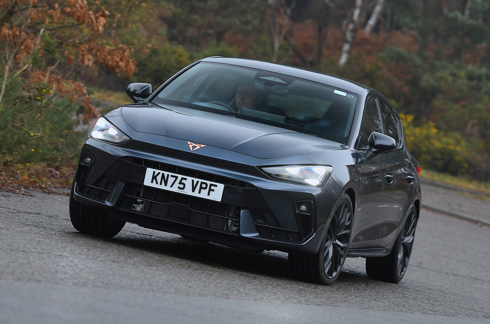 Cupra Leon long-termer front cornering grey