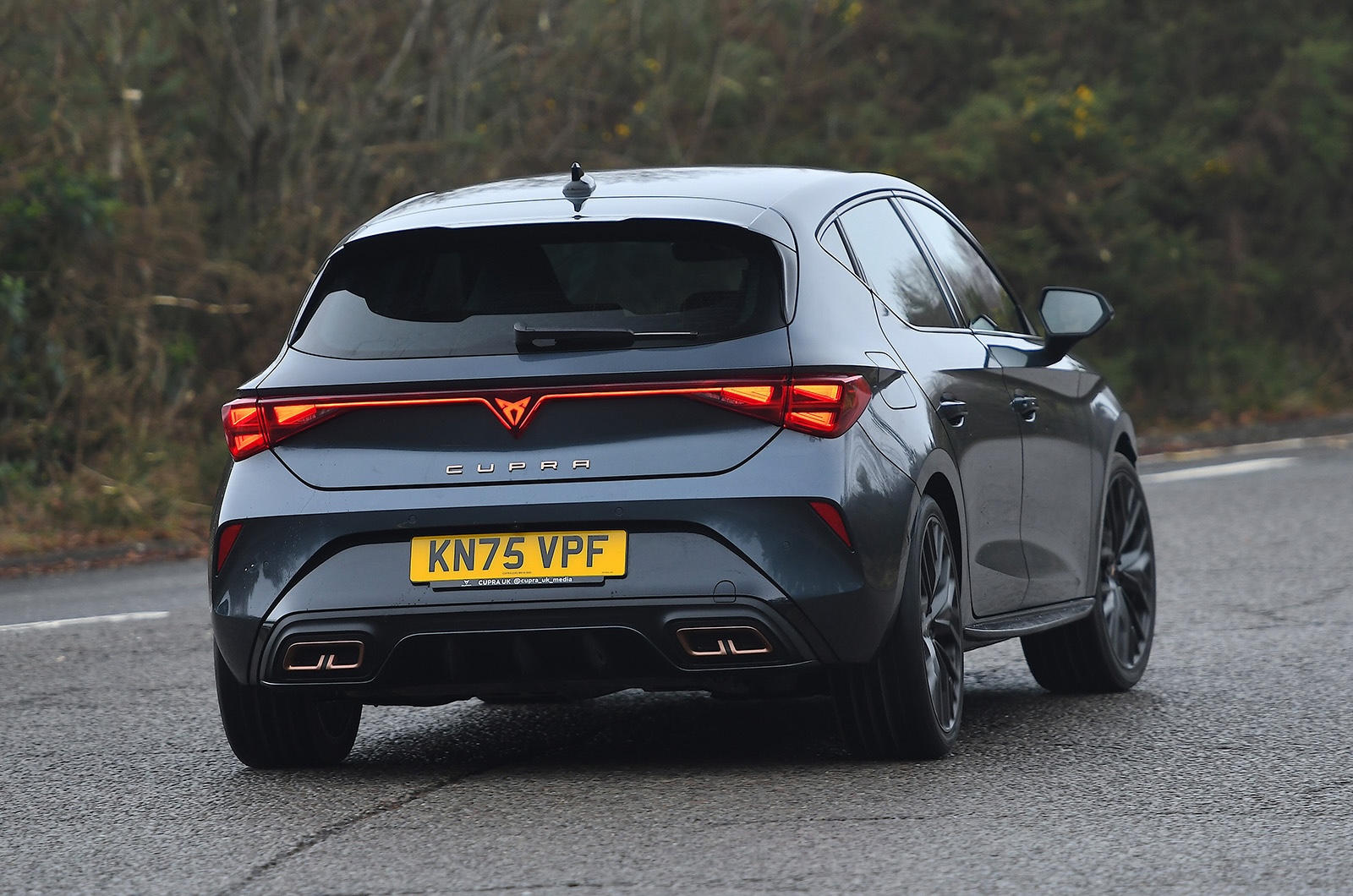 Cupra Leon long-termer rear cornering grey