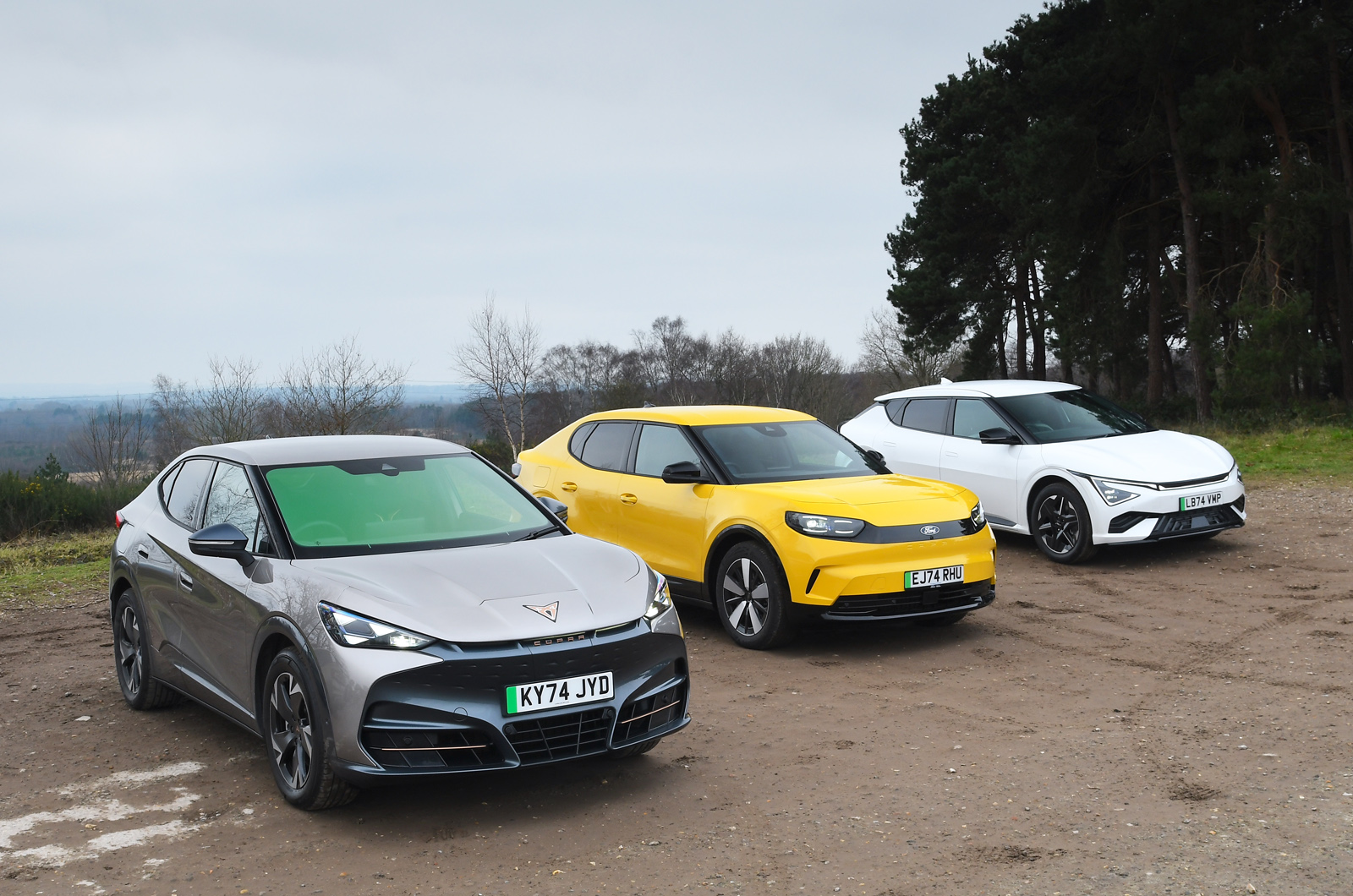 Cupra Tavascan vs Ford Capri vs Kia EV6 fronts