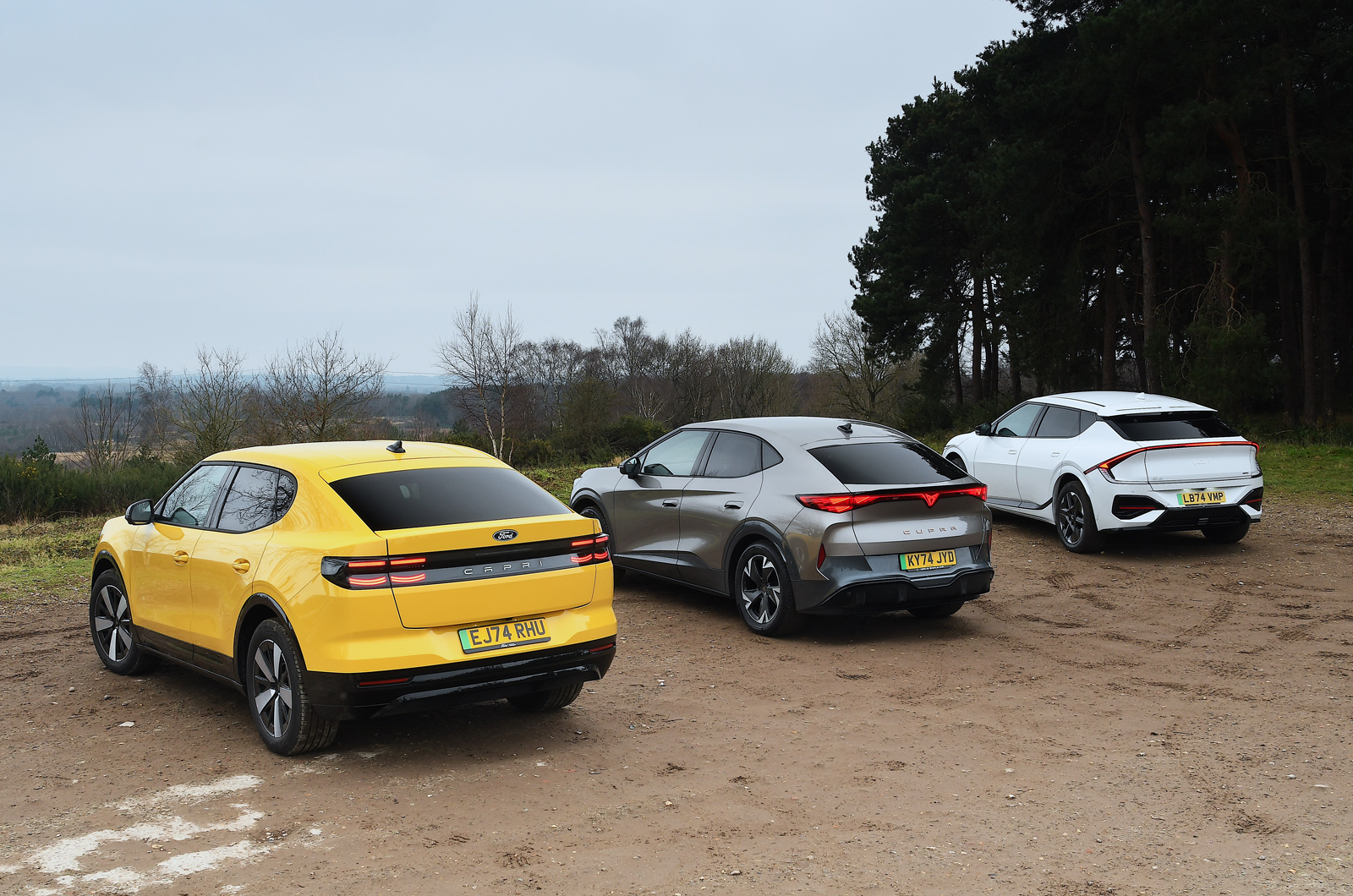 Cupra Tavascan vs Ford Capri vs Kia EV6 rears