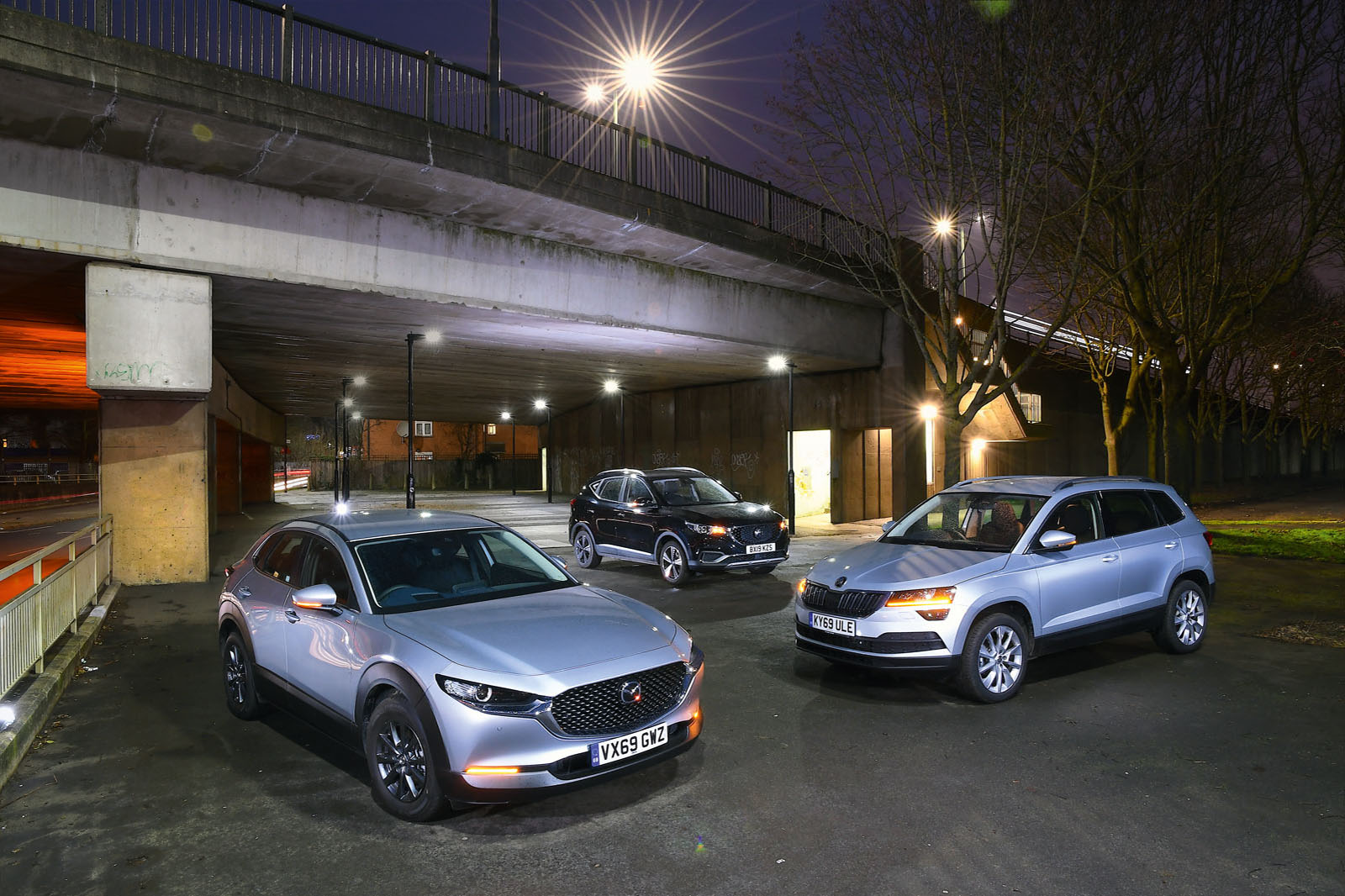 New Mazda CX-30 vs MG ZS EV vs Skoda Karoq
