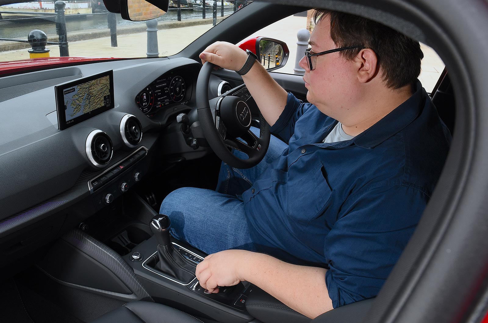 Darren using Audi Q2 infotainment controller