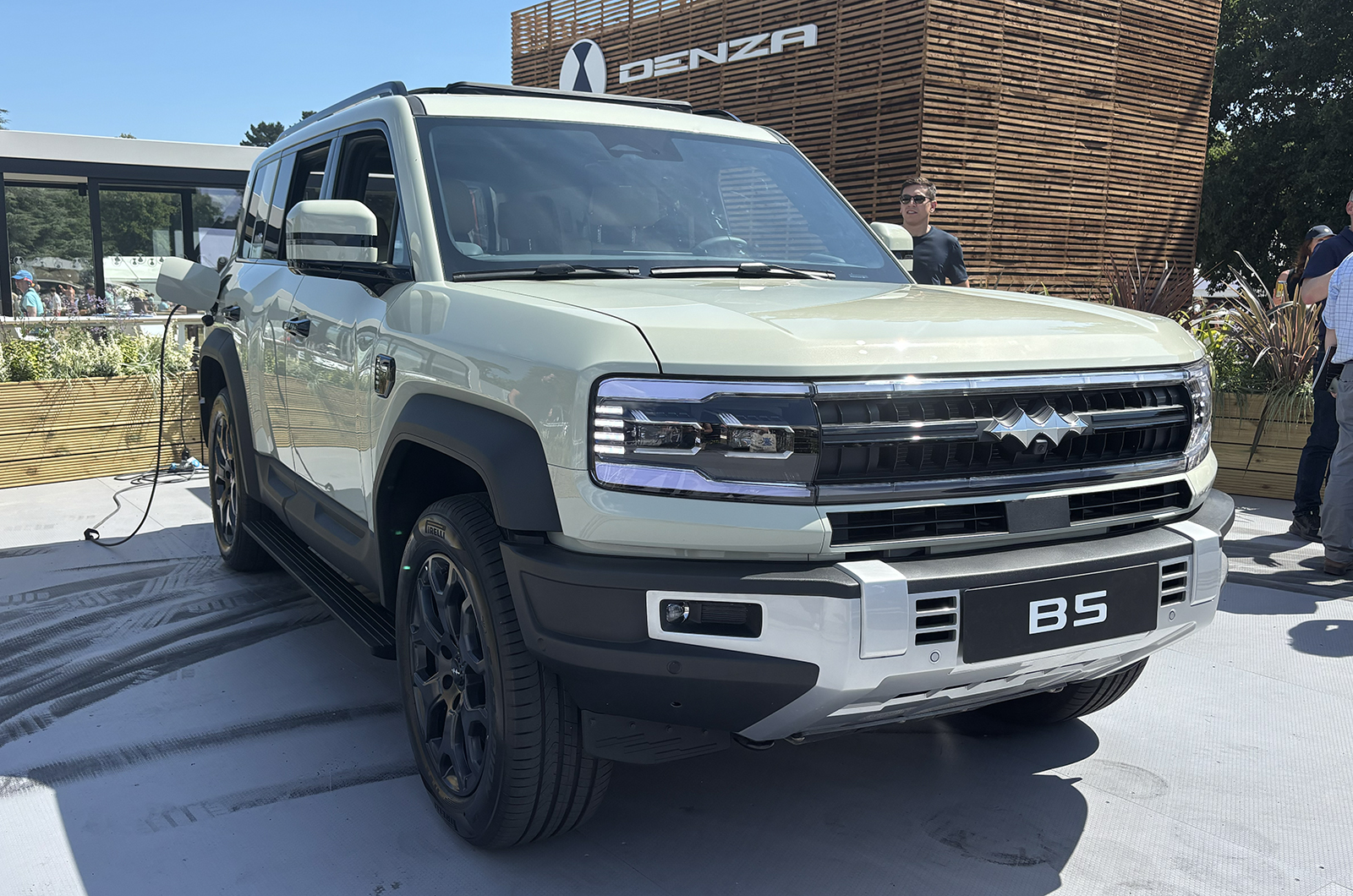 Denza B5 front three quarters static at Goodwood Festival of Speed