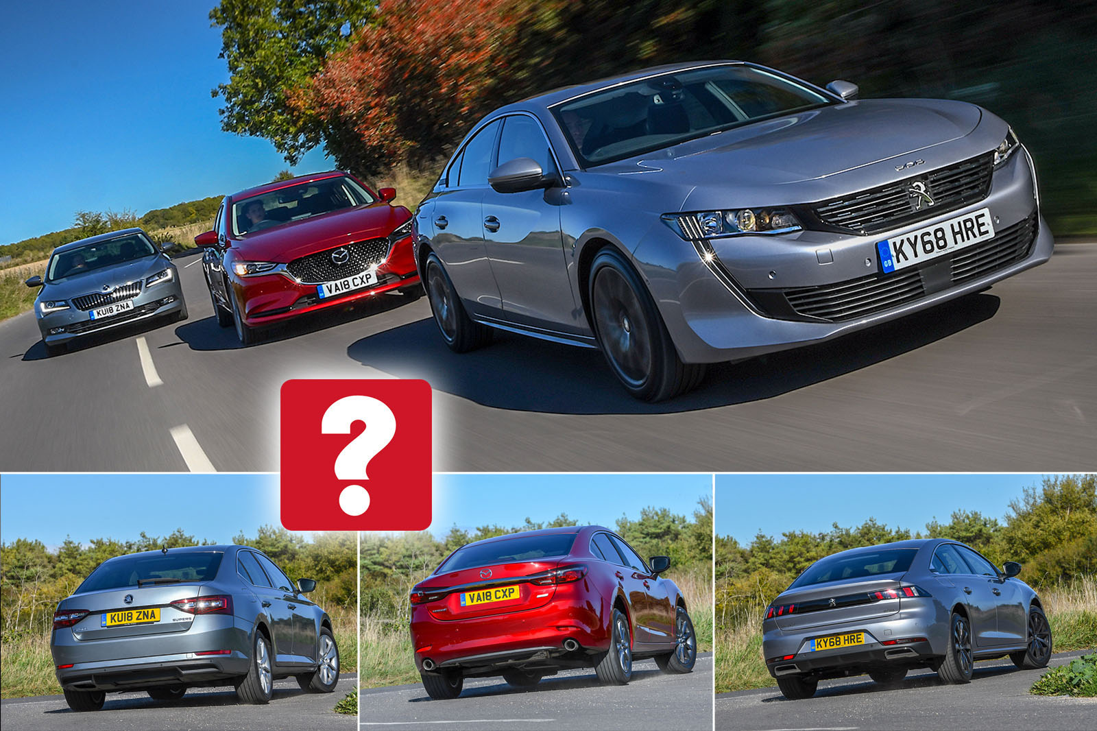 New Peugeot 508 vs Mazda 6 vs Skoda Superb