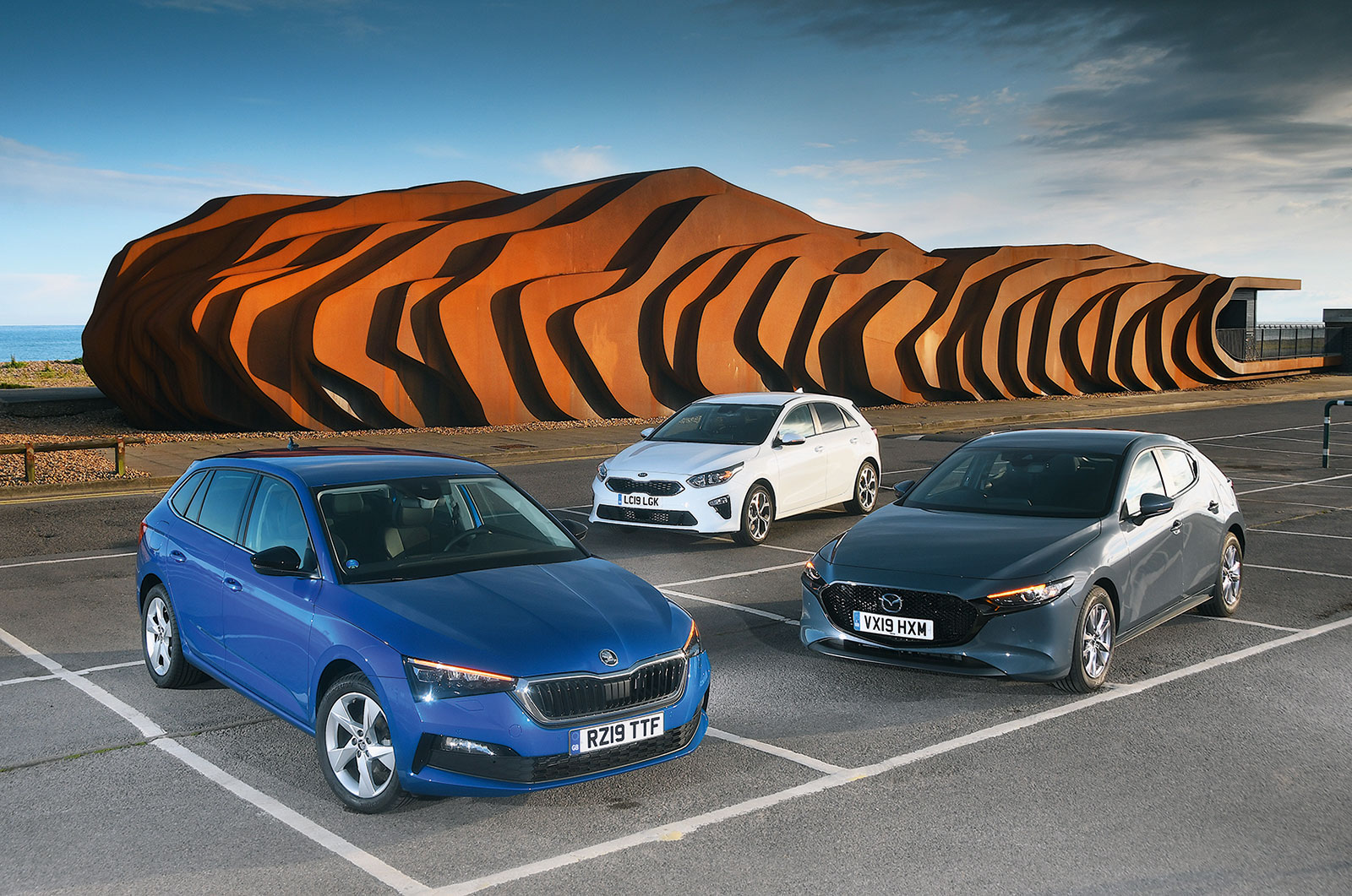 New Mazda 3 & Skoda Scala vs Kia Ceed