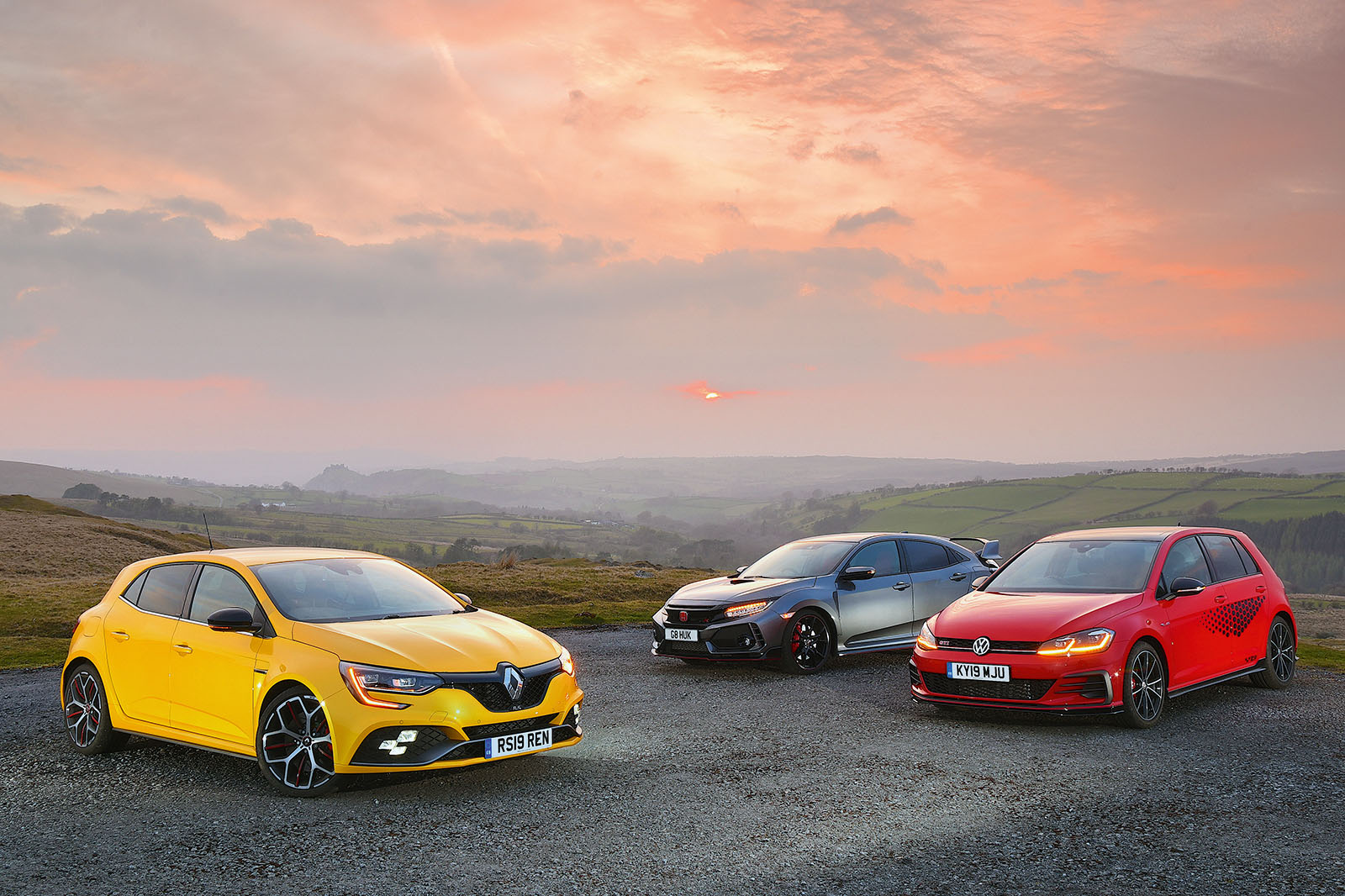 New Renault Megane RS & Volkswagen Golf GTI vs Honda Civic Type R