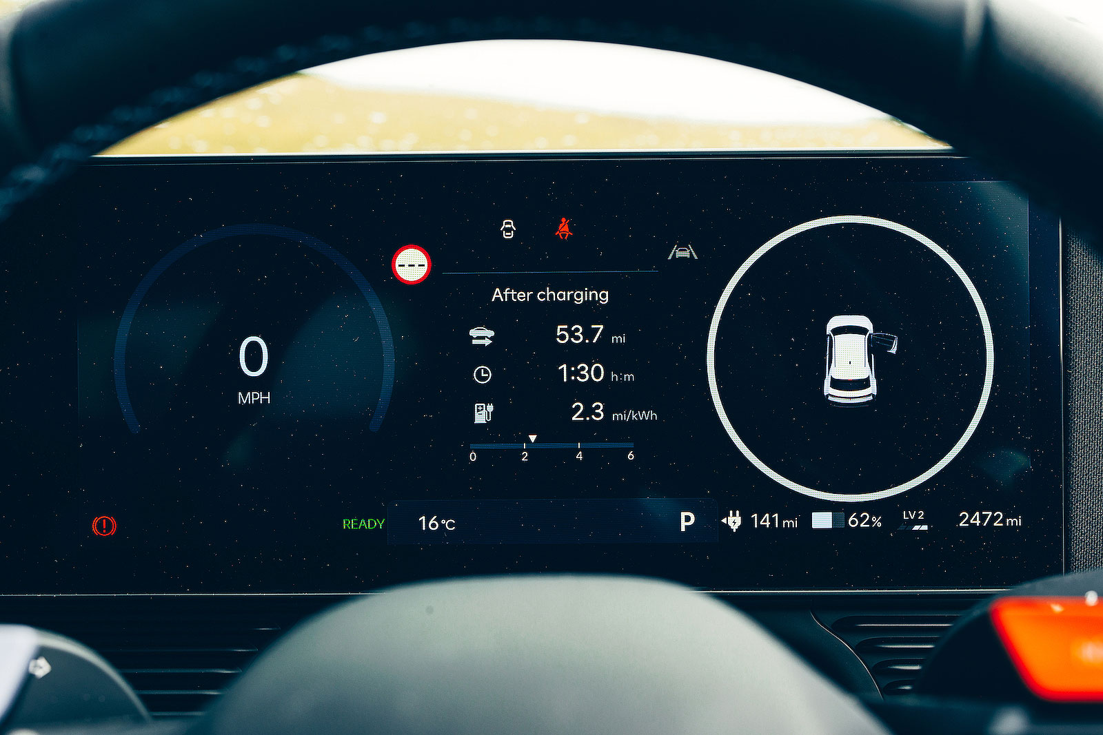 Electric car driver display