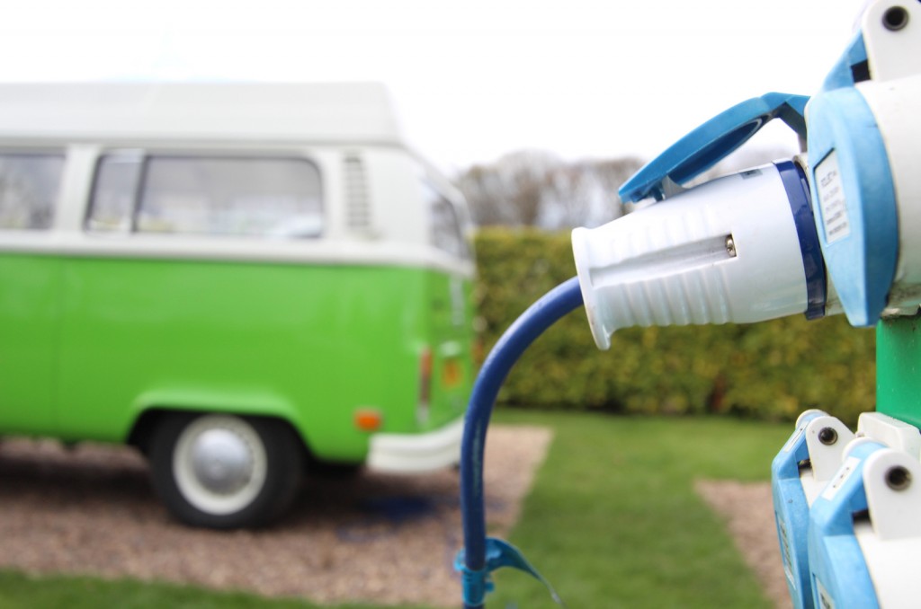 Electric VW campervan charging