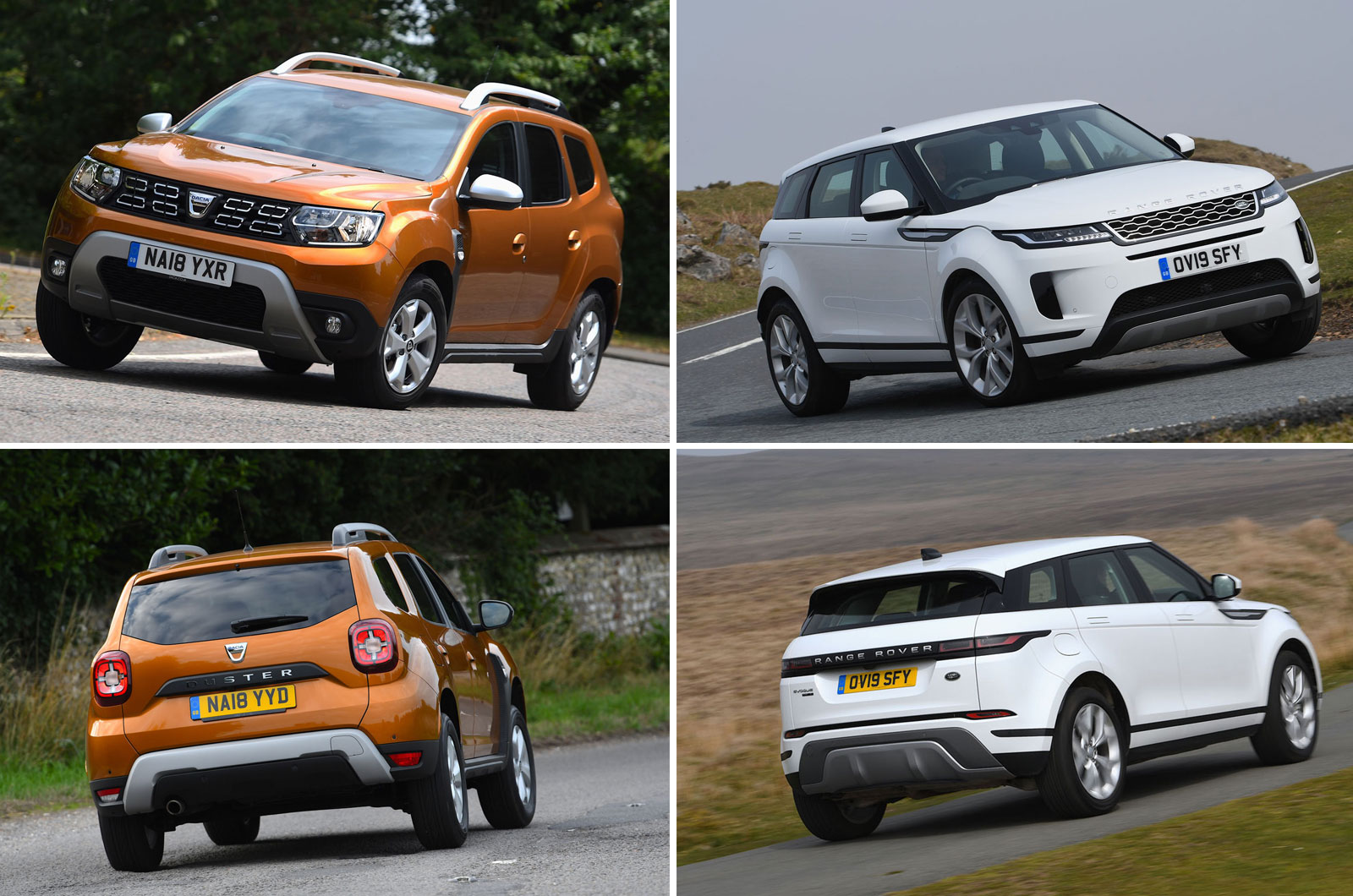 Range Rover Evoque and Dacia Duster