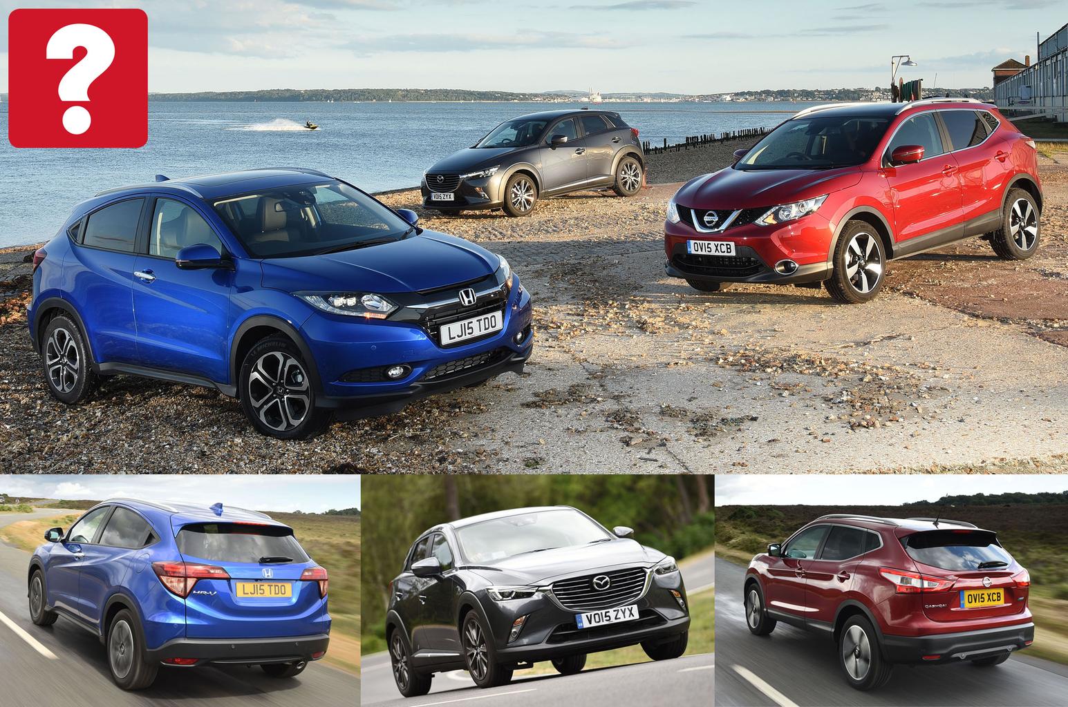 Honda HR-V vs Mazda CX-3 vs Nissan Qashqai