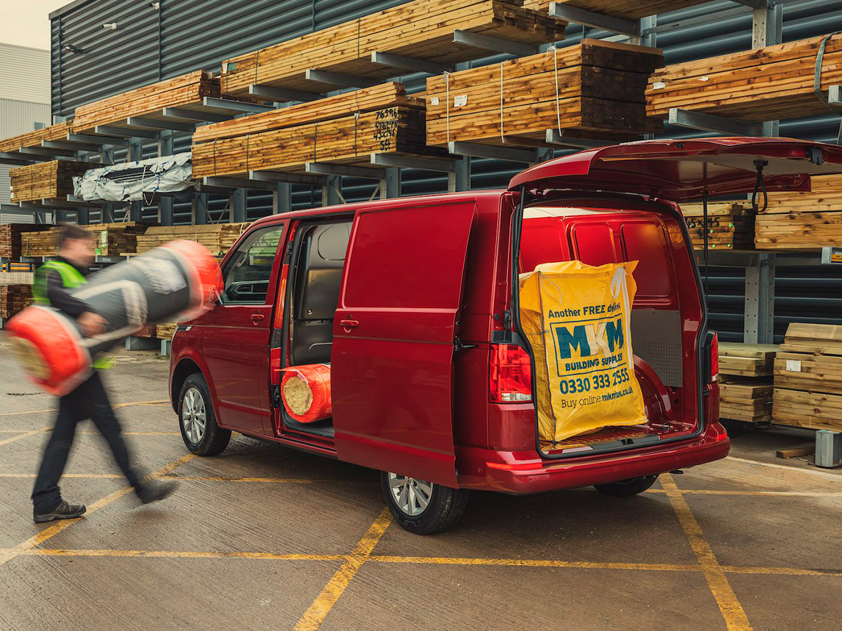 Volkswagen van rear three quarters