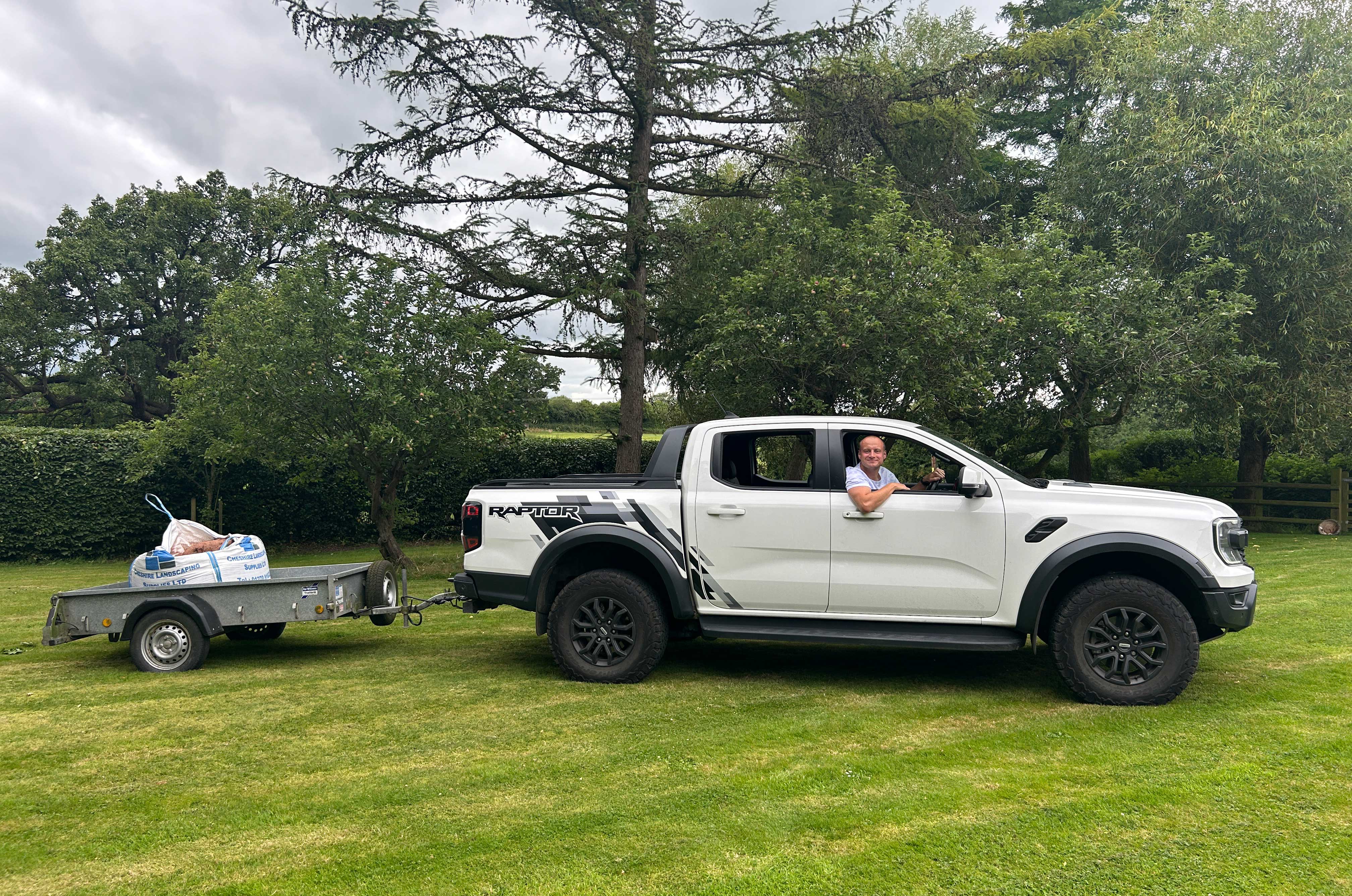 Ford Ranger Raptor pick-up truck towing trailer