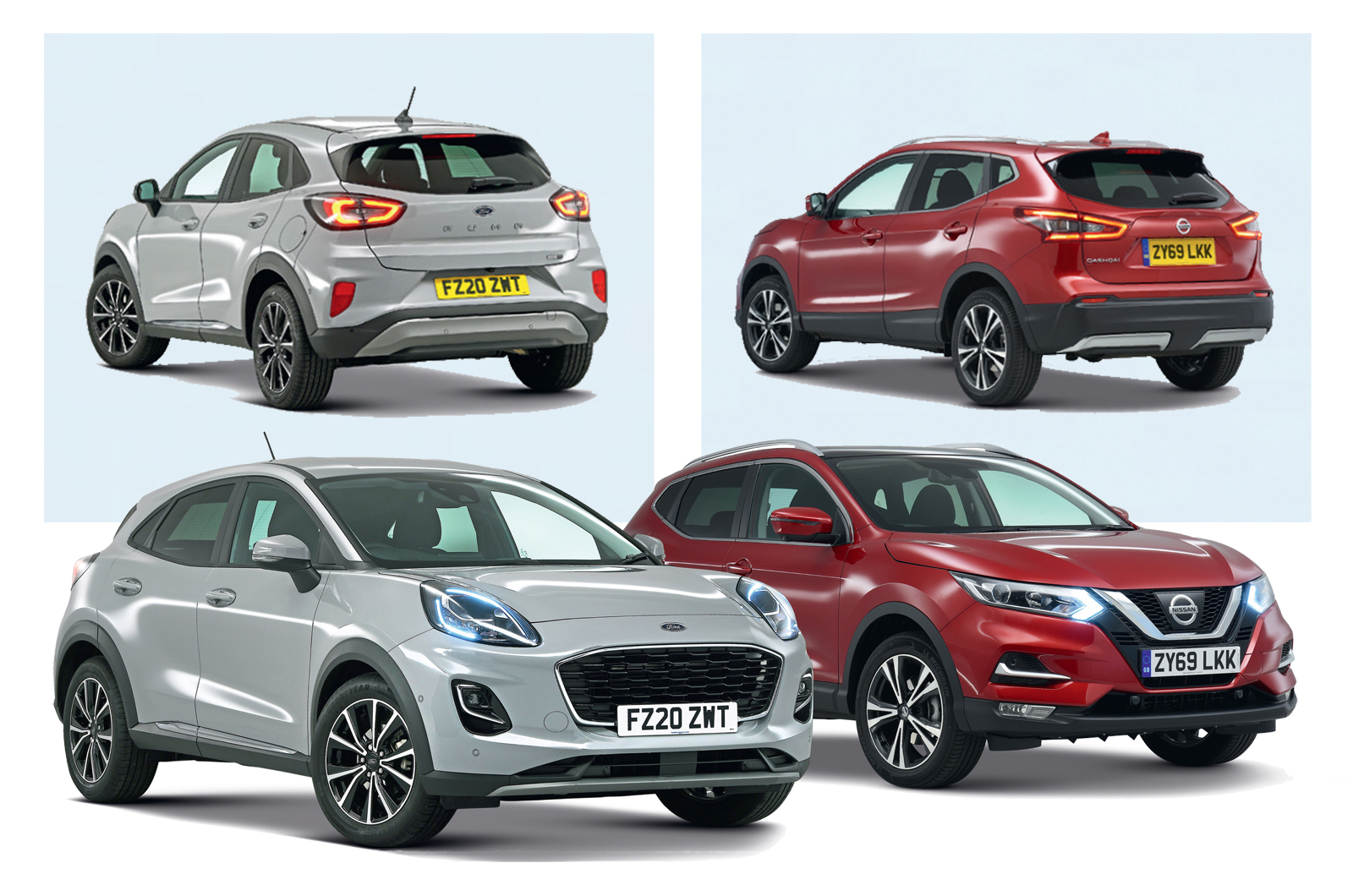 Ford Puma and Nissan Qashqai