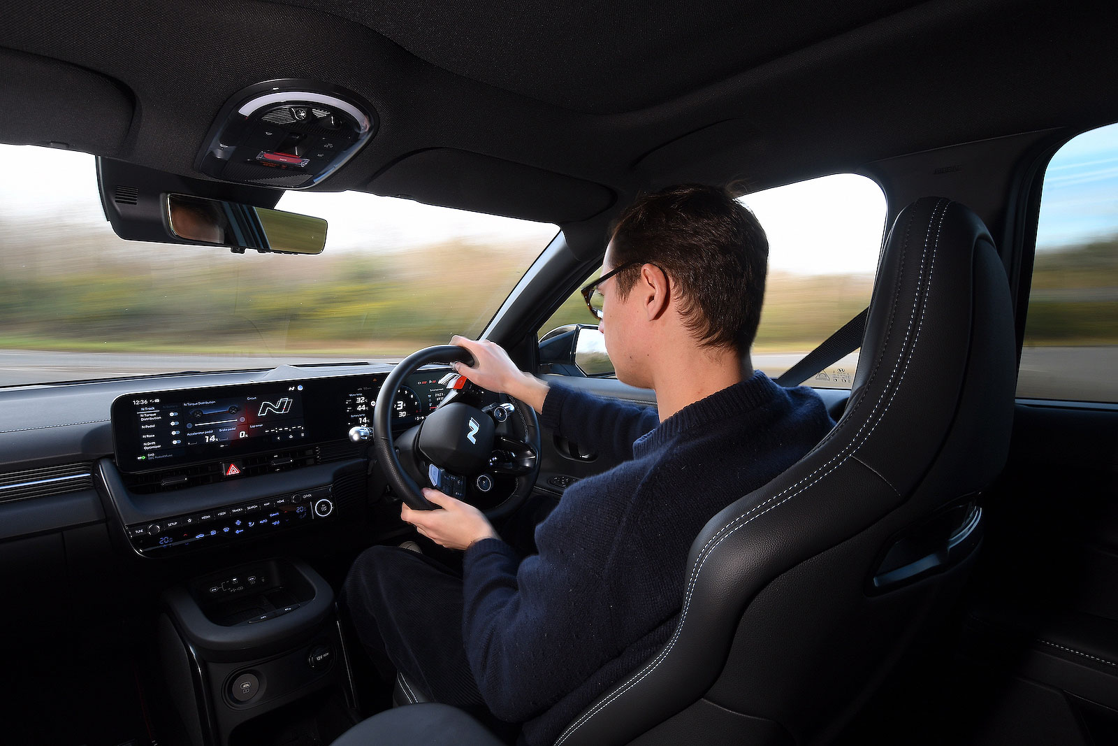 George Hill test driving Hyundai Ioniq 5 N