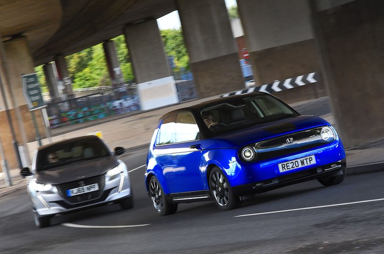New Honda E vs Peugeot e-208