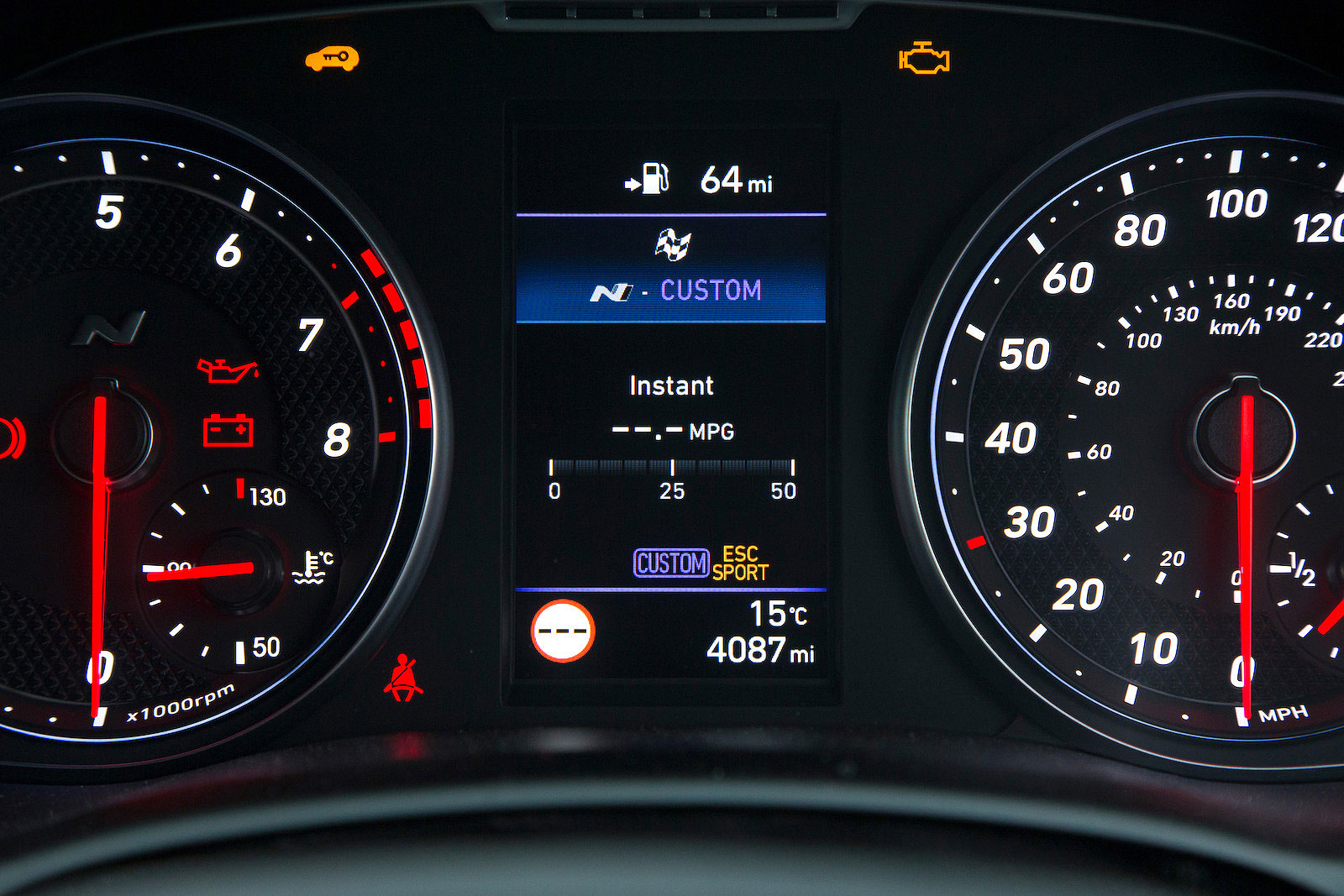 Hyundai i30 N interior driver display