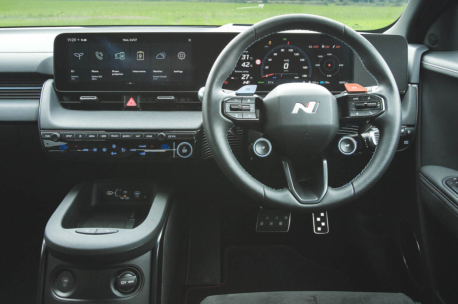 Hyundai Ioniq 5 N steering wheel and screens