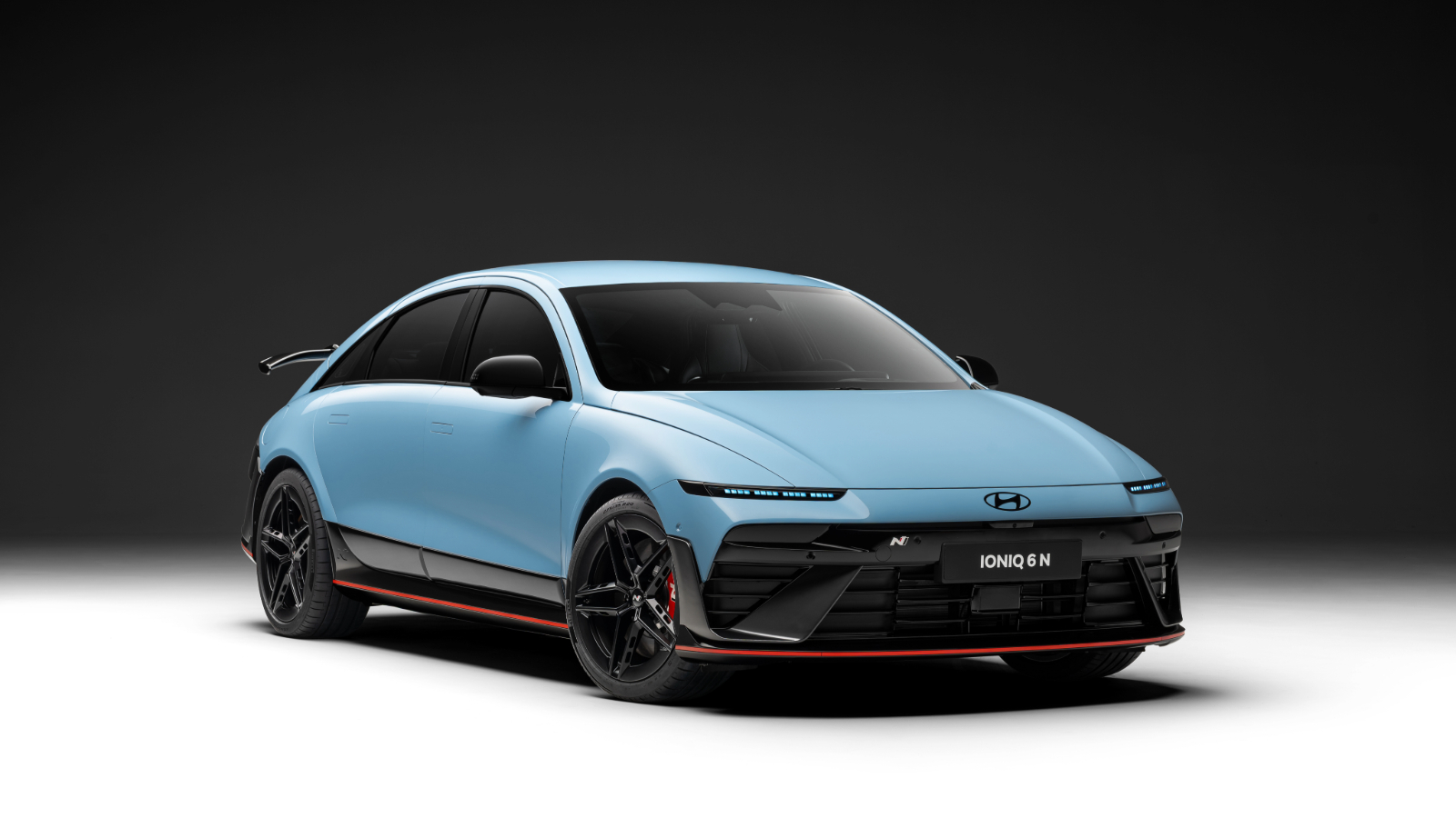 Powder blue Hyundai Ioniq 6 N performance electric car