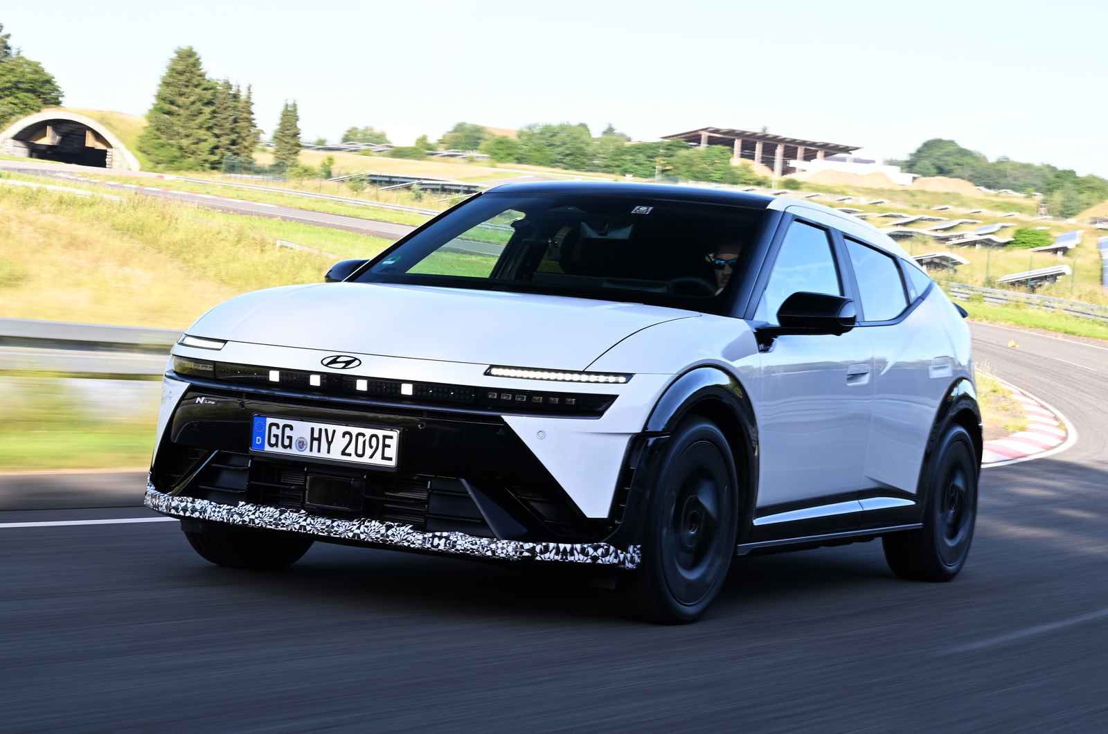 Hyundai Ioniq 3 prototype front cornering