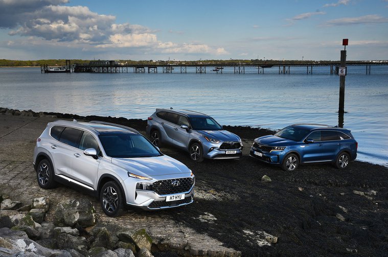 New Hyundai Santa Fe and Toyota Highlander vs Kia Sorento