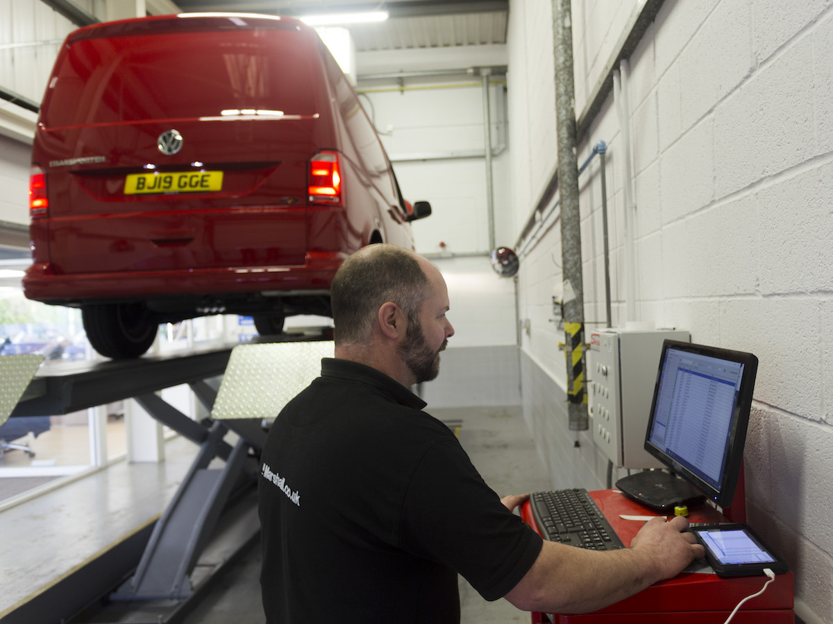 Volkswagen’s central vehicle database means any Van Centre technician in the UK can quickly see a van’s history.