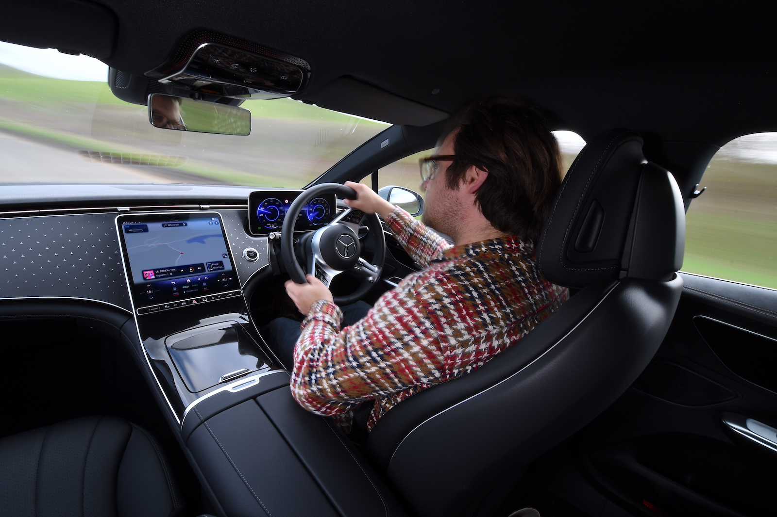 EQE Interior Neil Winn Driving