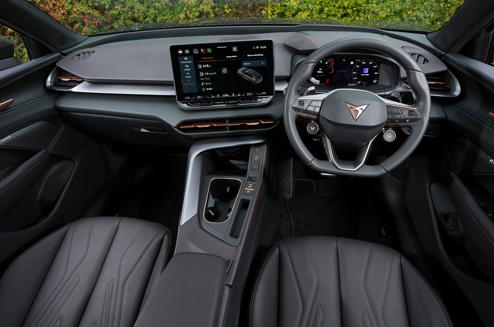Interior shot of a CUPRA Terramar showing the dash area