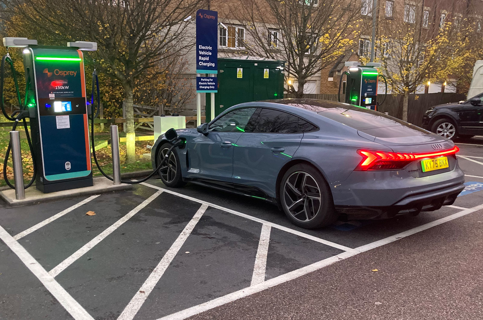 Audi E-Tron GT-at-Opsrey-public-EV-charger