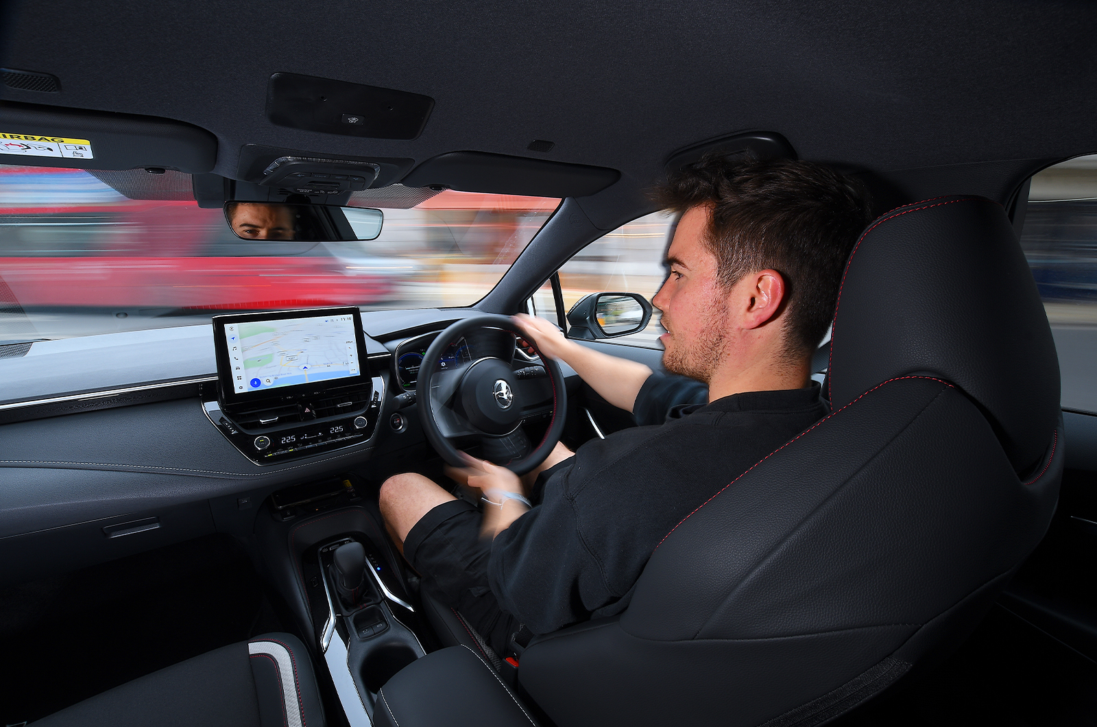 Jonty driving his Toyota Corolla Touring Sports long-term test car