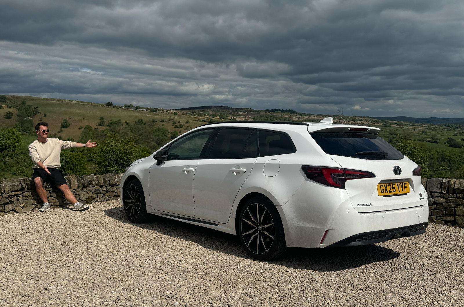 Jonty sitting and showing off his LT Toyota Corolla Touring Sports