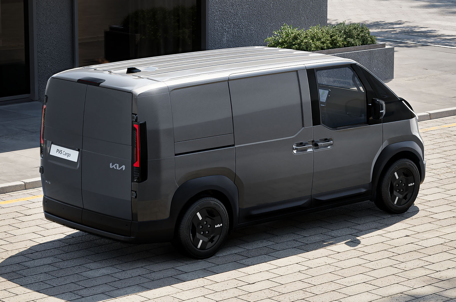 Kia PV5 Cargo rear three quarters static