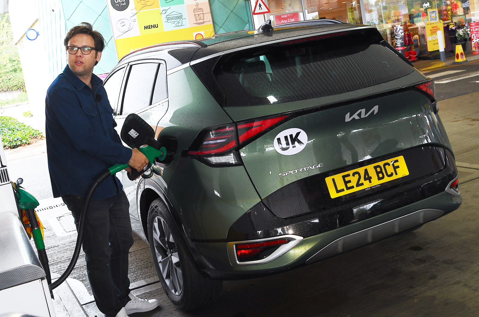 Kia Sportage at petrol station