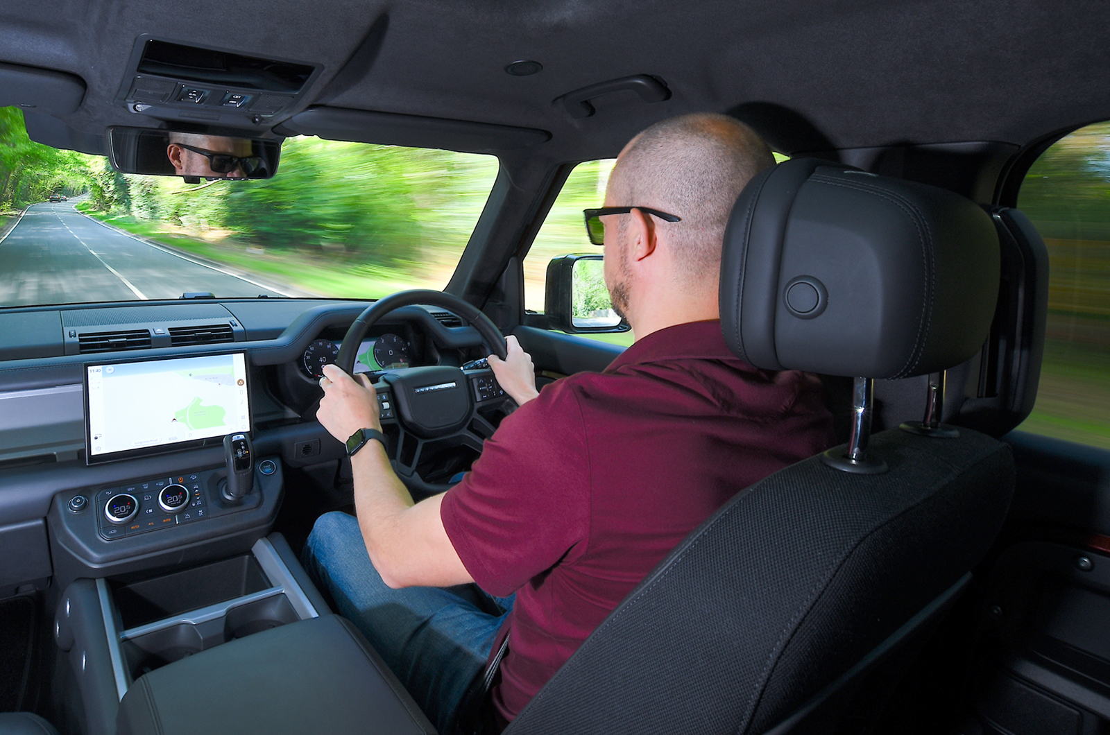 Will Nightingale driving Land Rover Defender