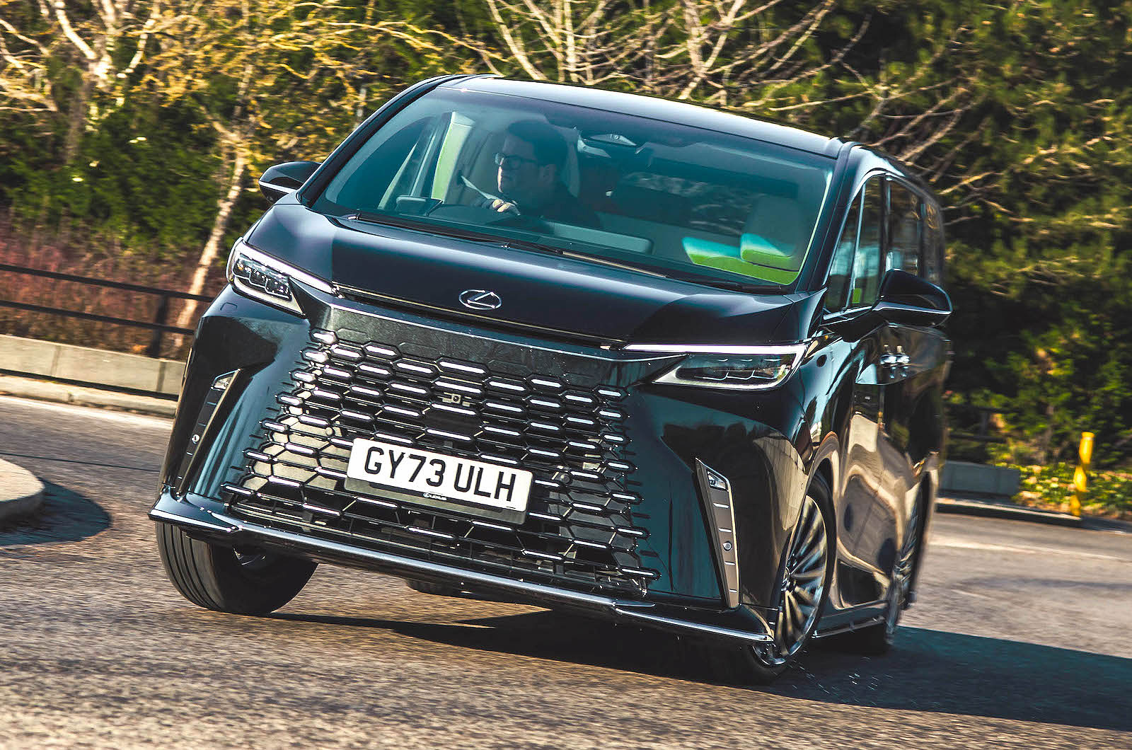 Lexus LM front cornering