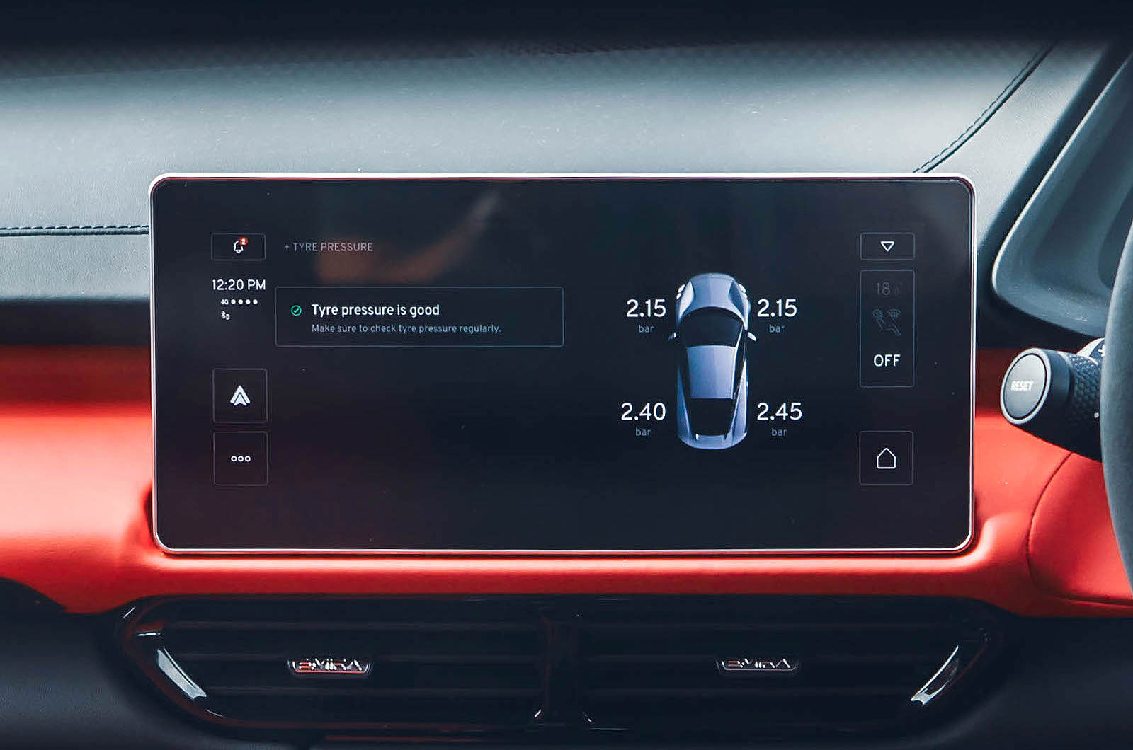 Lotus Emira interior infotainment