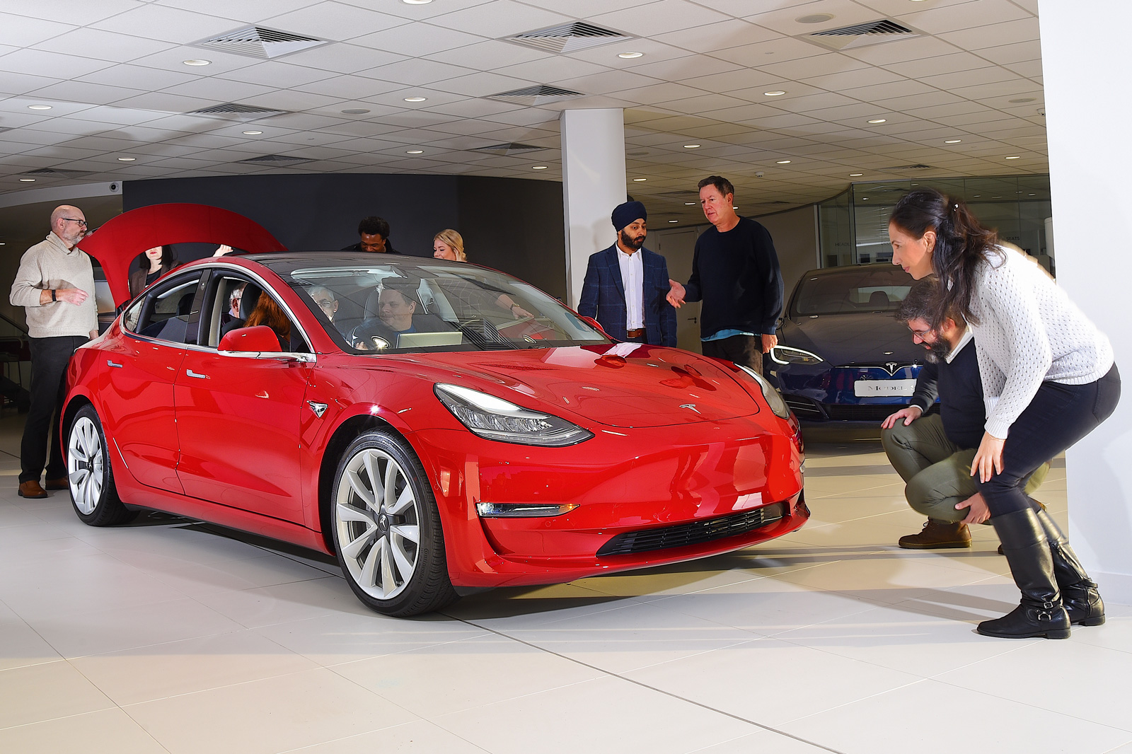 Tesla Model 3 reader test team