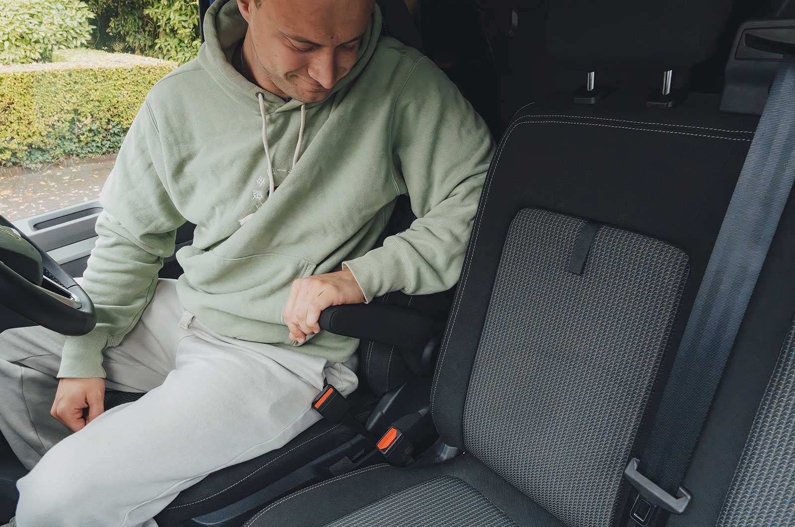 Max with armrest in VW Transporter