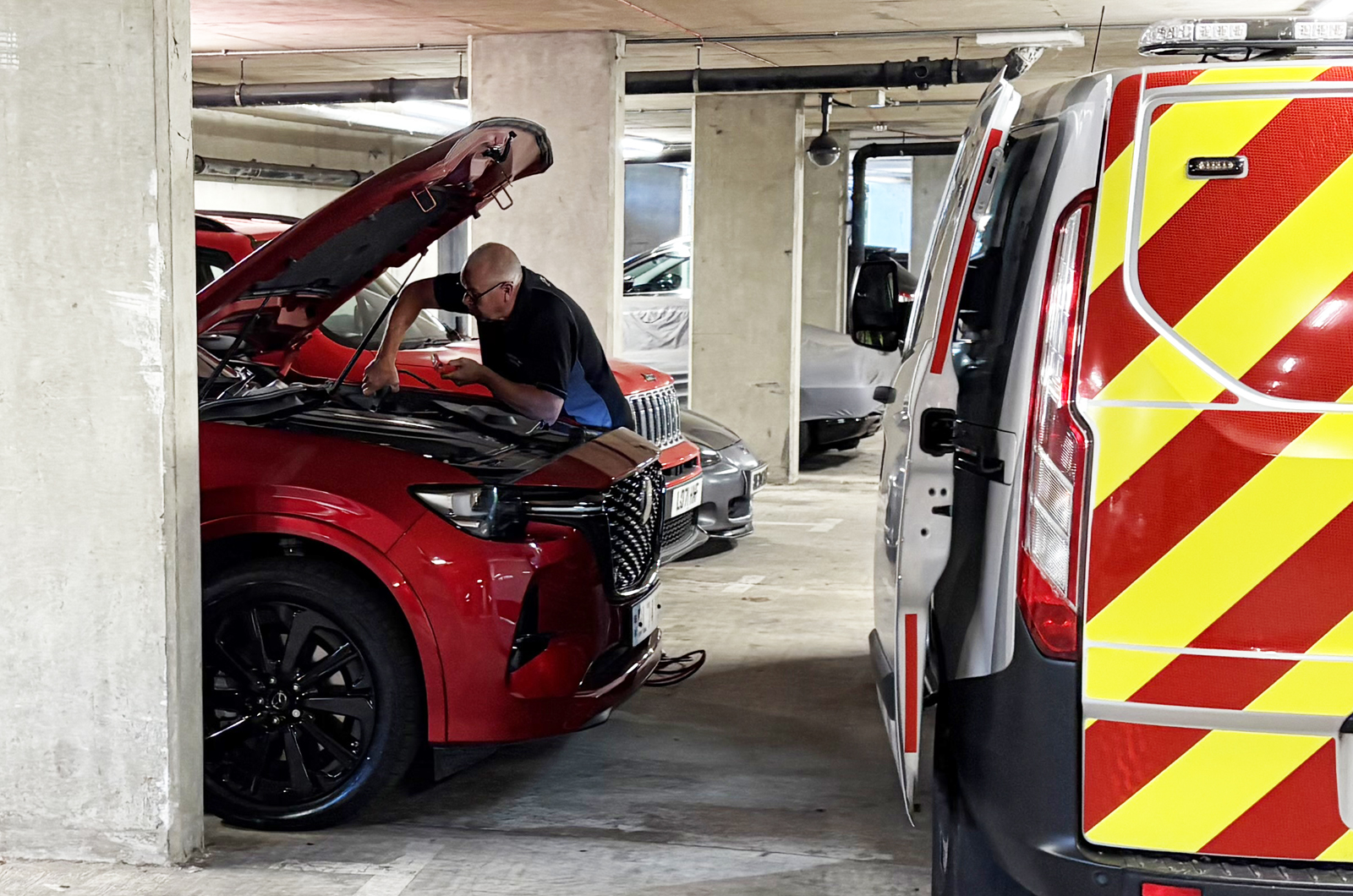 Mazda CX-80 LT being jump started