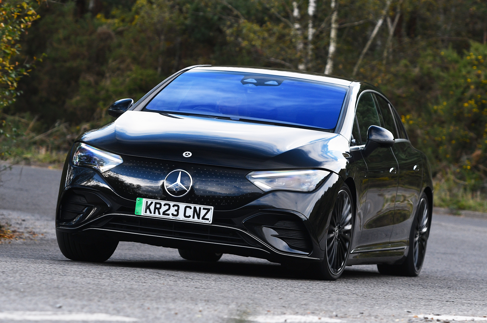 Mercedes EQE front cornering