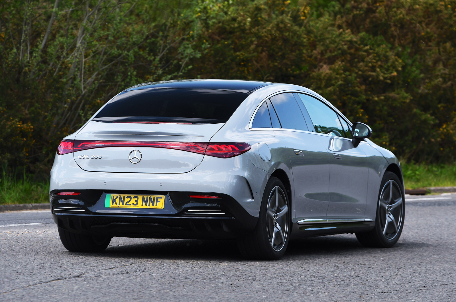 Mercedes EQE rear cornering