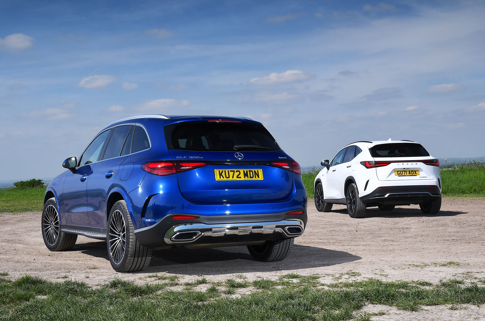 Mercedes GLC vs Lexus NX rear static