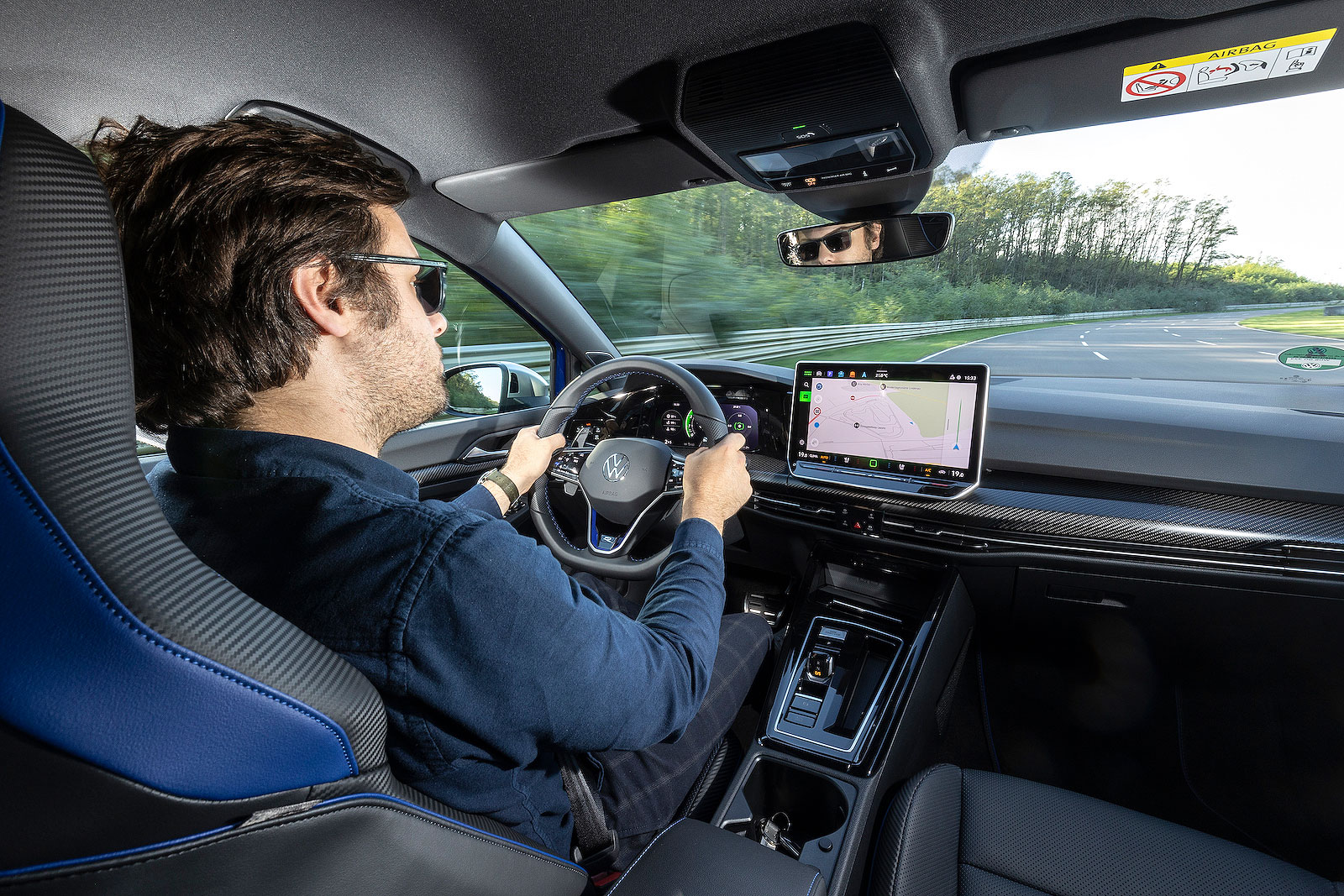 Neil Winn test driving VW Golf R