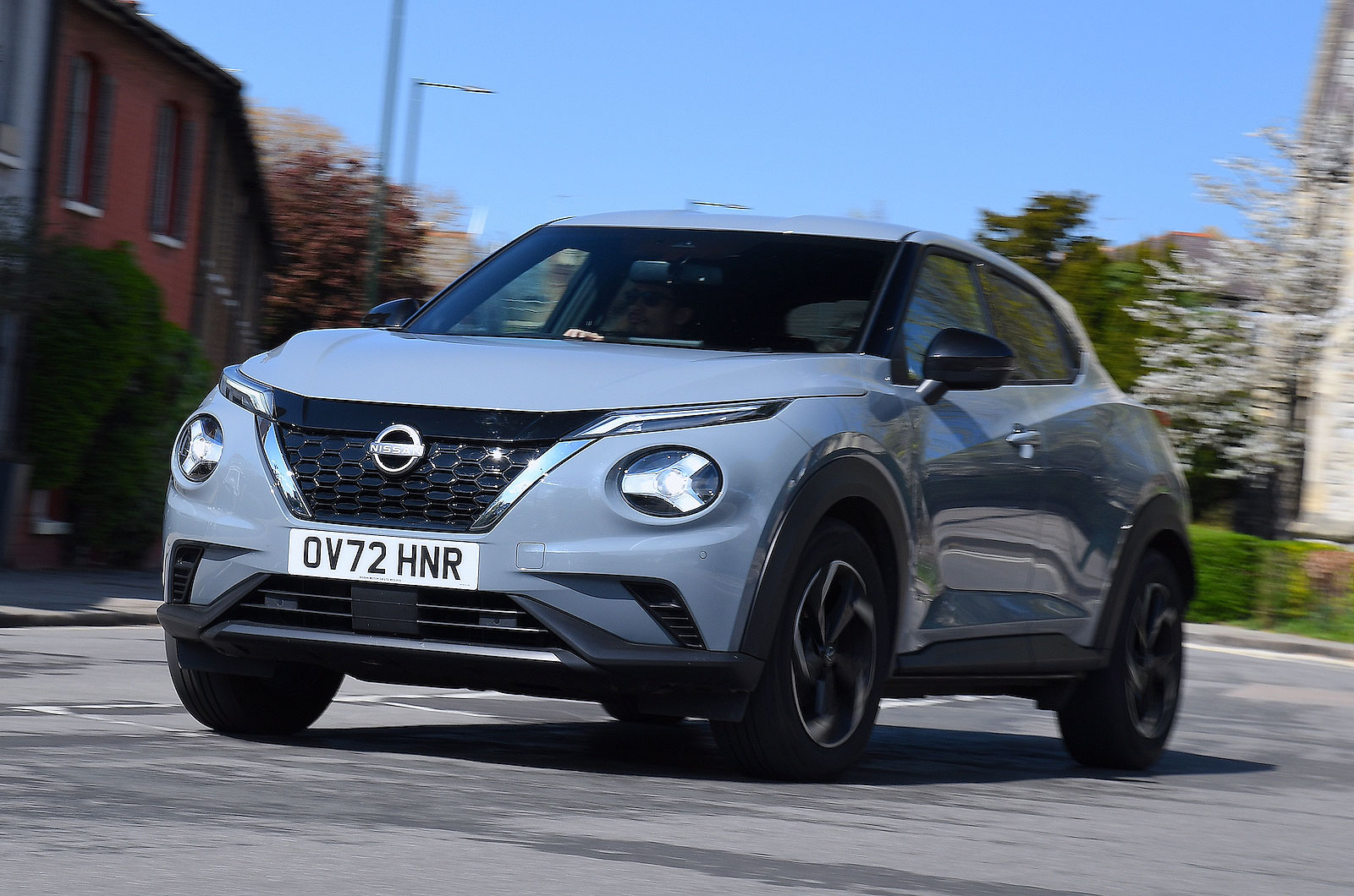 Grey Nissan Juke front cornering