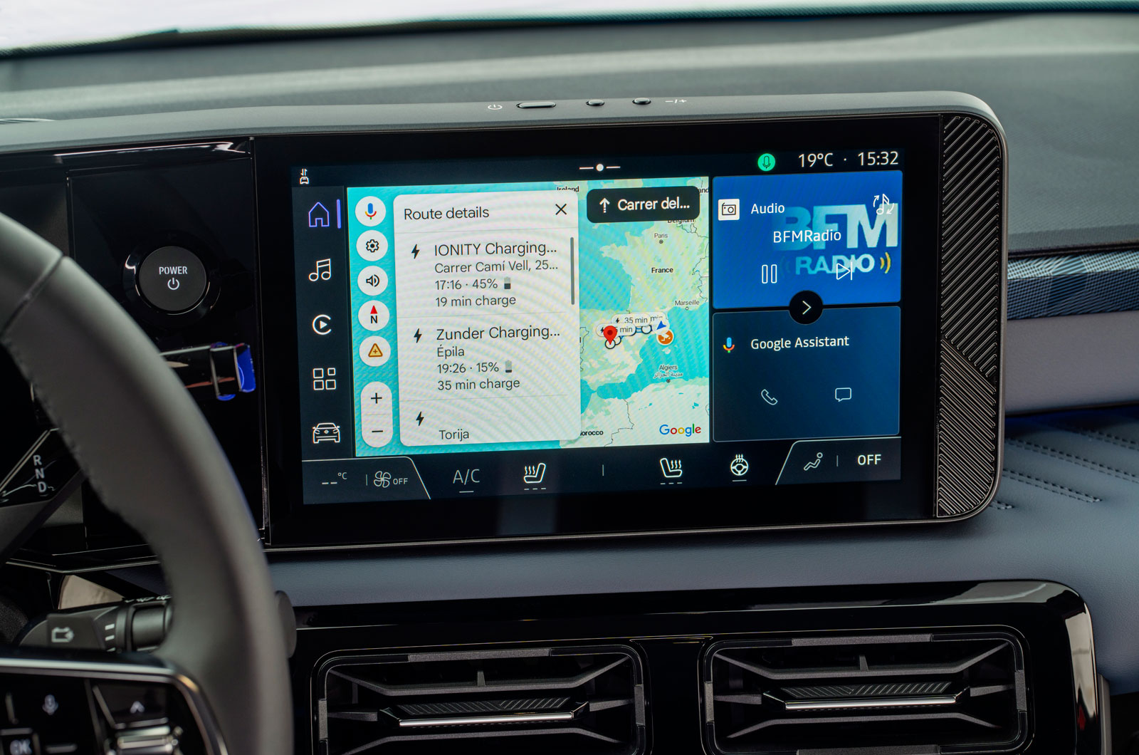 Nissan-Micra-infotainment-screen-showing-Google