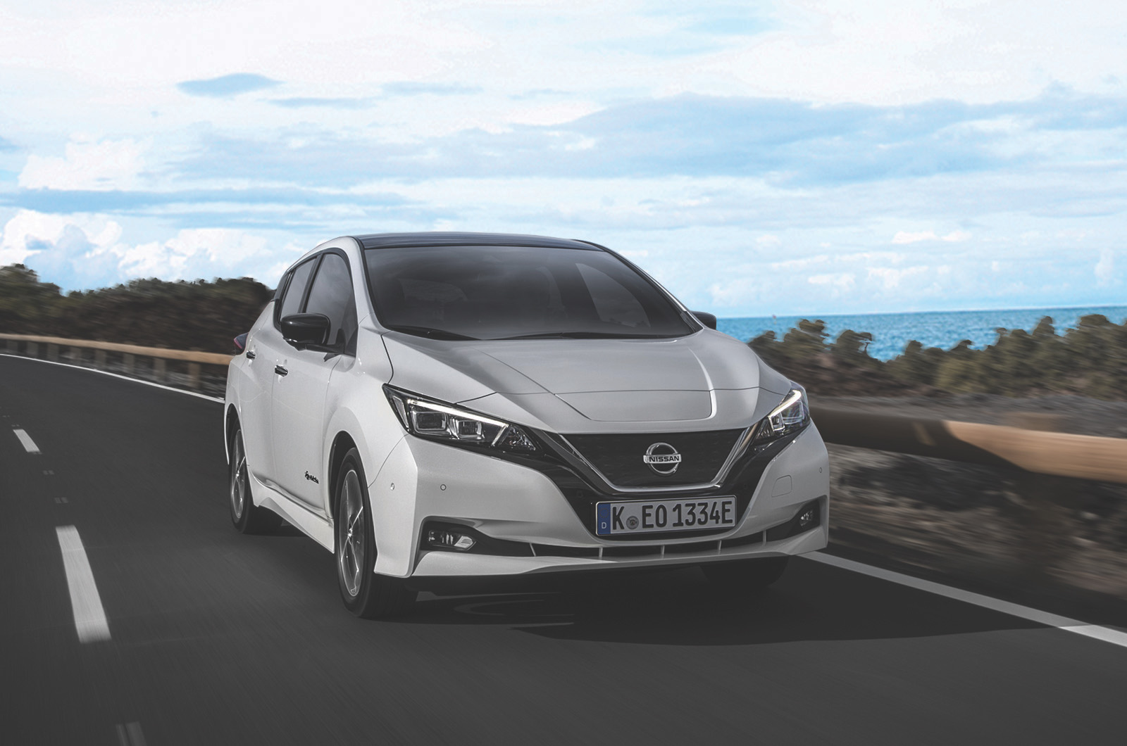 Nissan LEAF front three-quarters