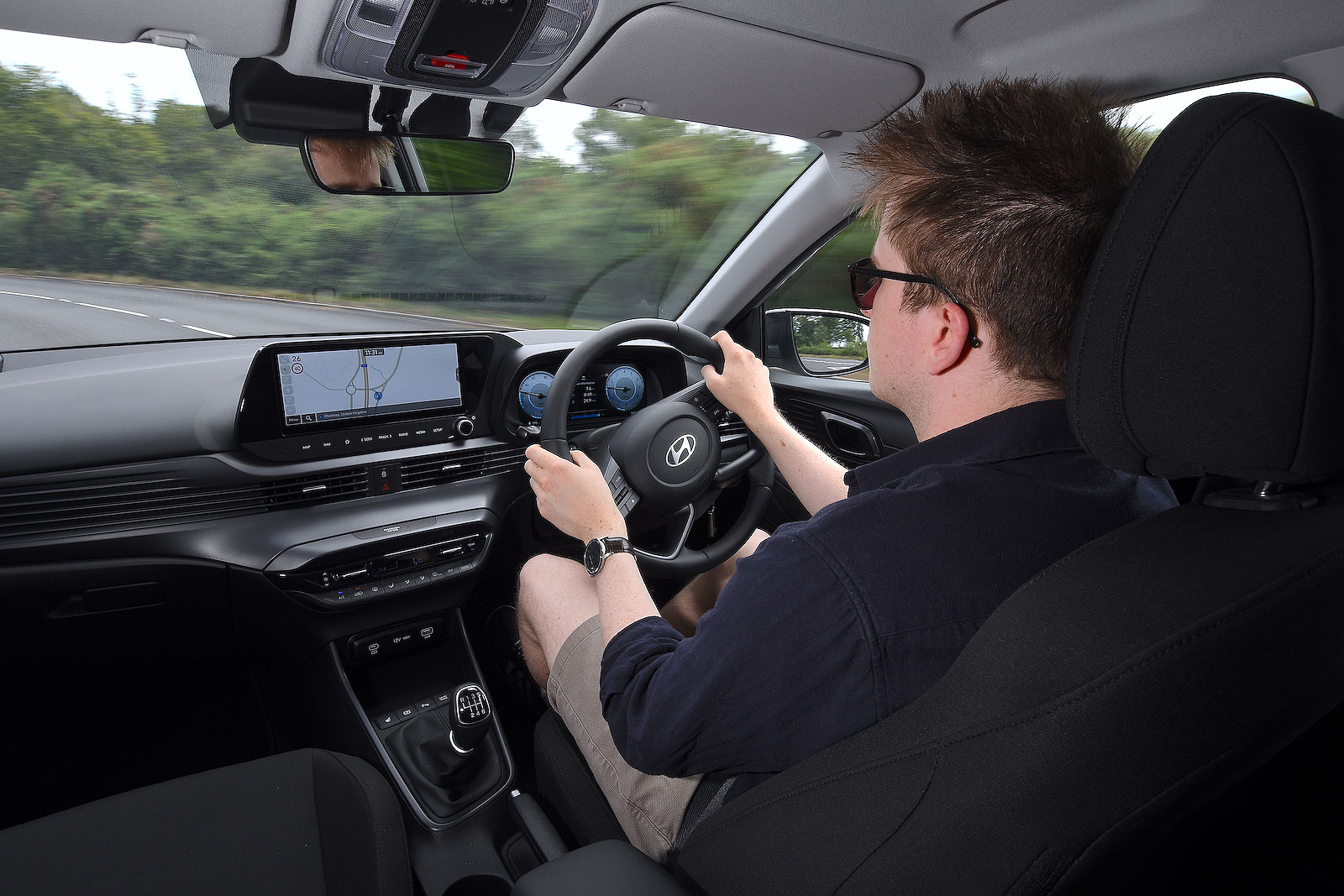 Oliver Young test driving Hyundai i20