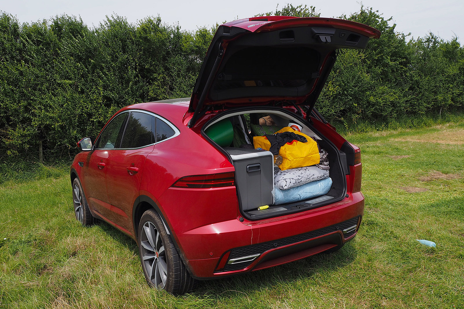 Jaguar E-Pace packed up, rear shot
