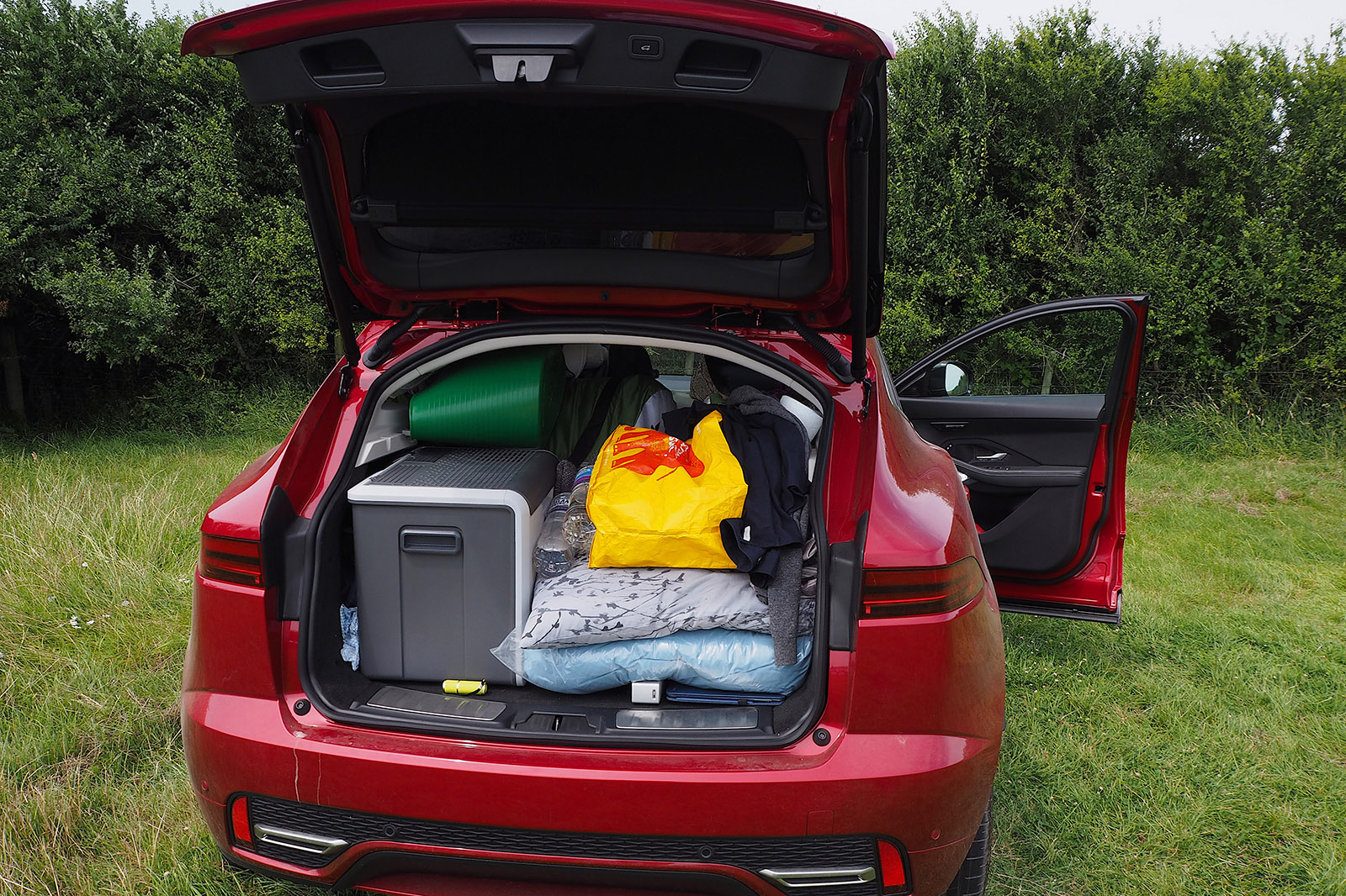 2021 Jaguar E-Pace long-term bootful of camping gear