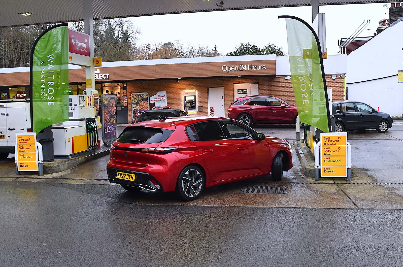 Peugeot 308 at petrol station