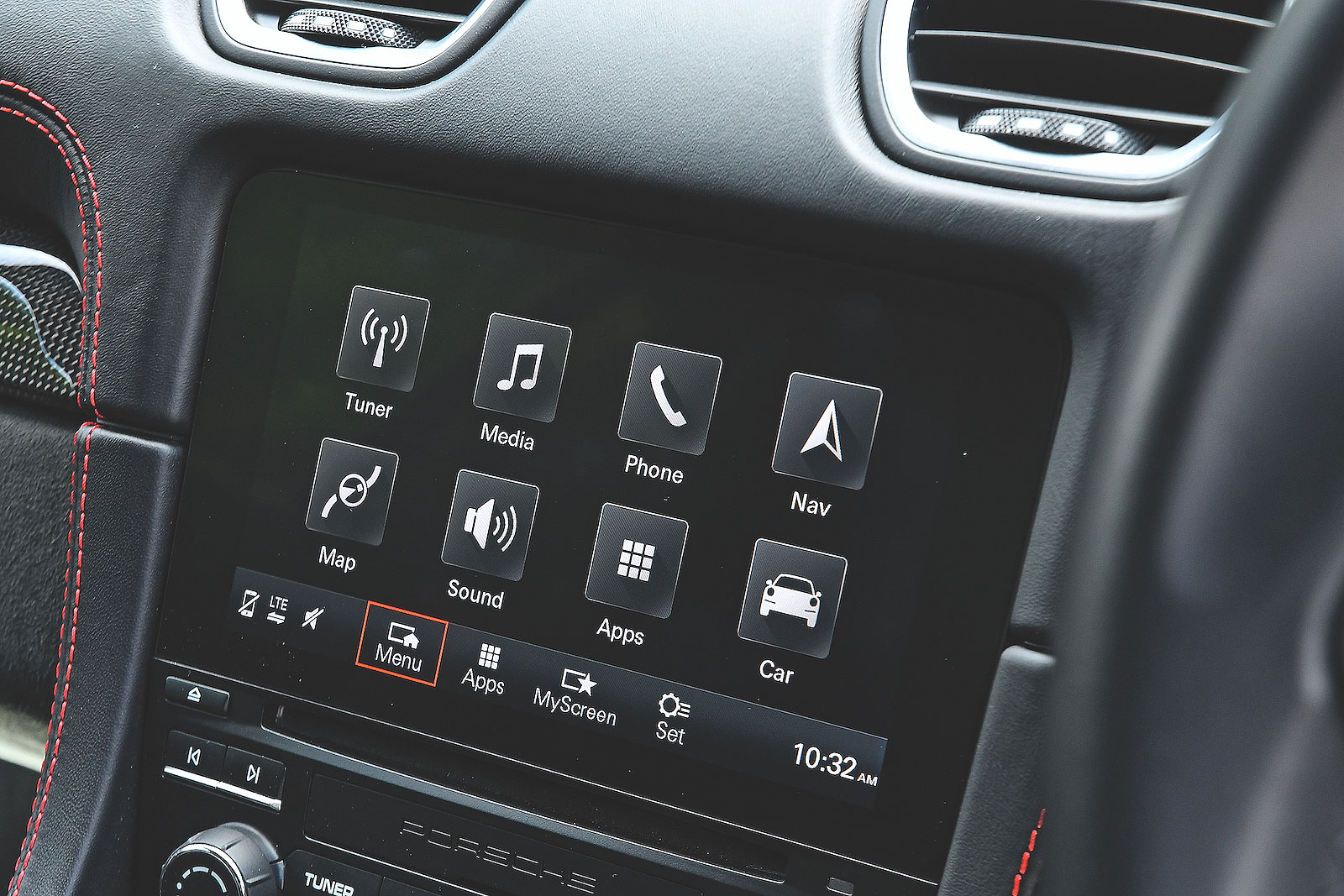 Porsche 718 Cayman infotainment touchscreen